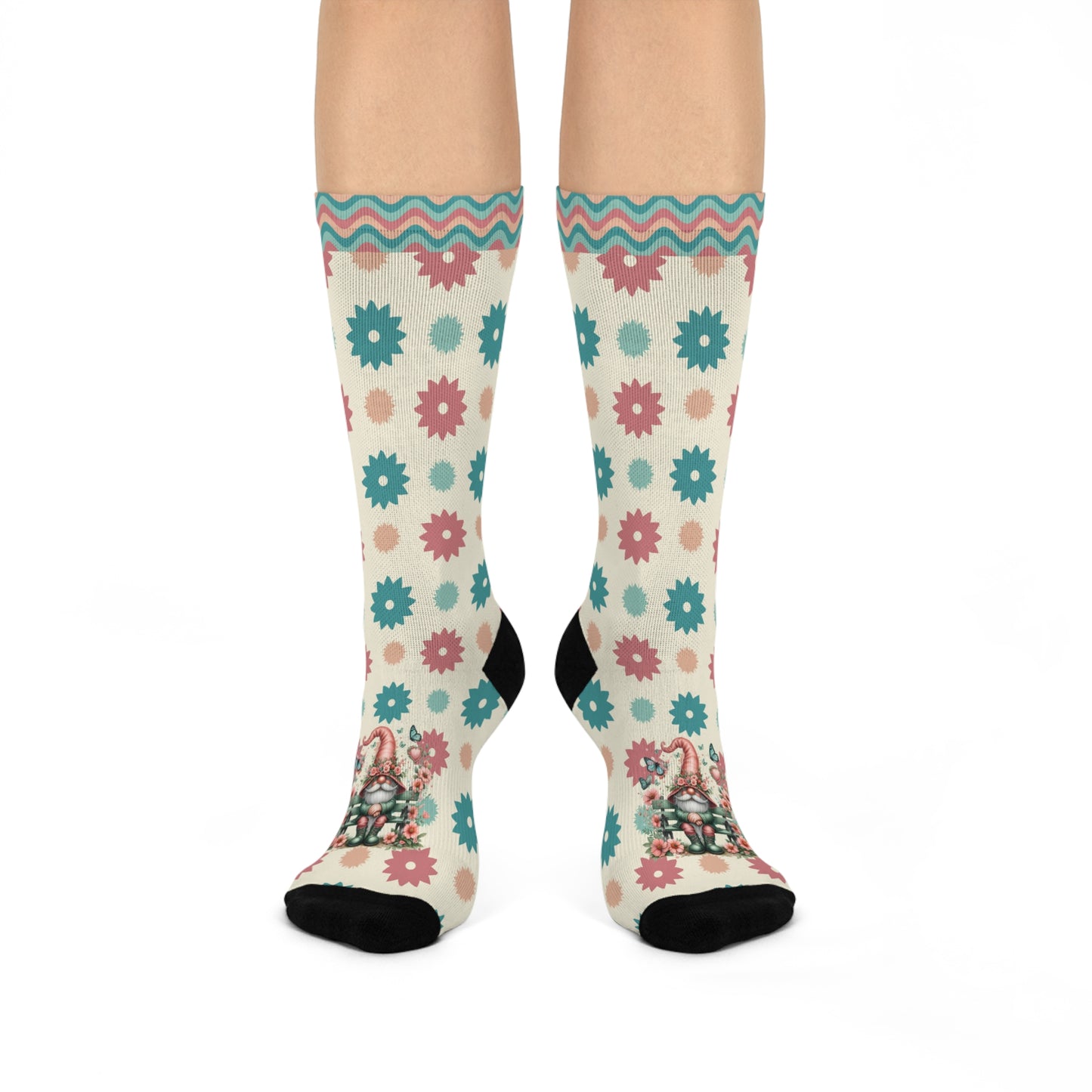 Cushioned Crew Socks-Flower Power