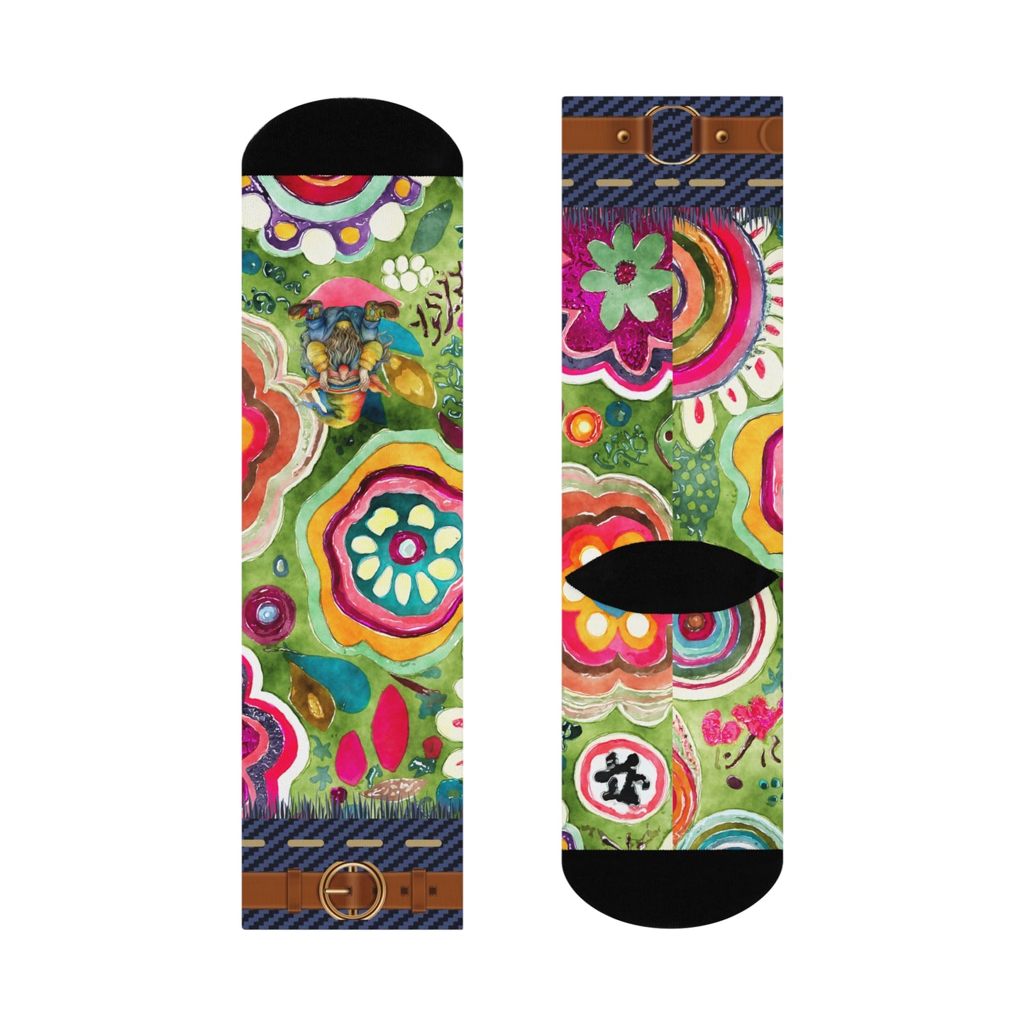 Cushioned Crew Socks-Trippy Gnome 1