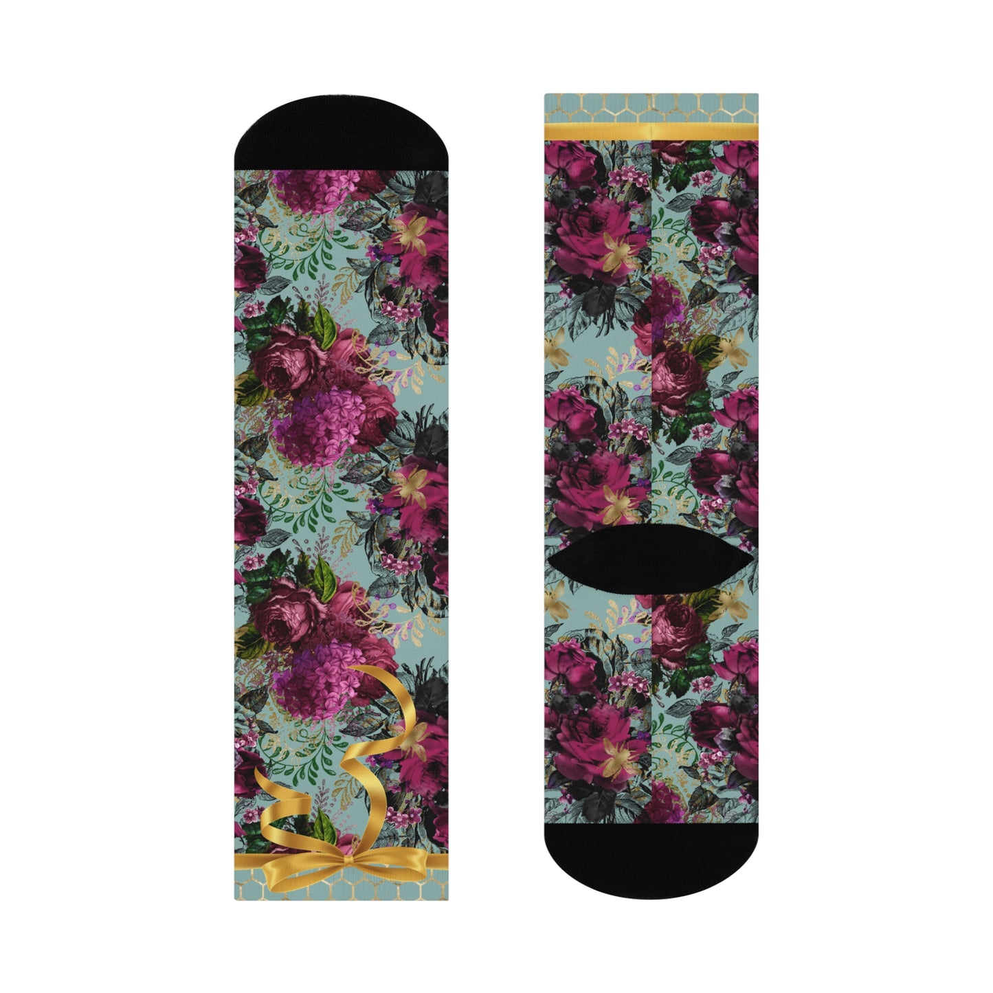 Cushioned Crew Socks-Spring Bouquet
