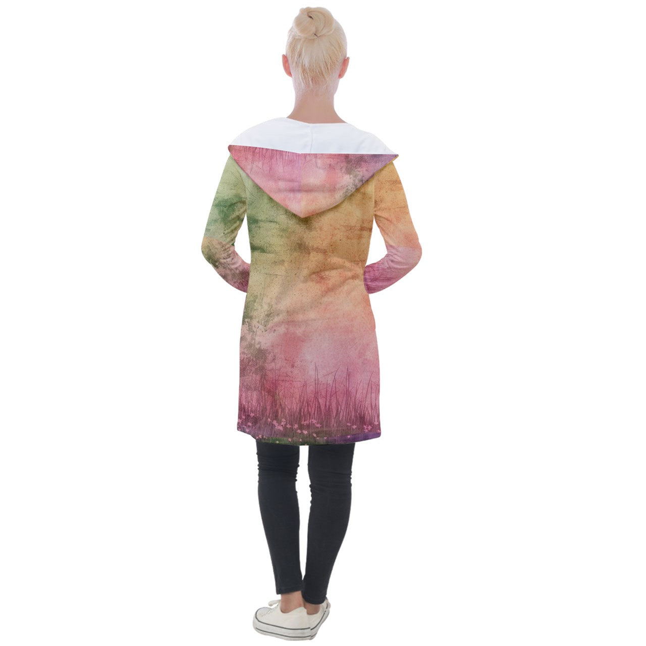 Longline Hooded Cardigan- Capri Sunset