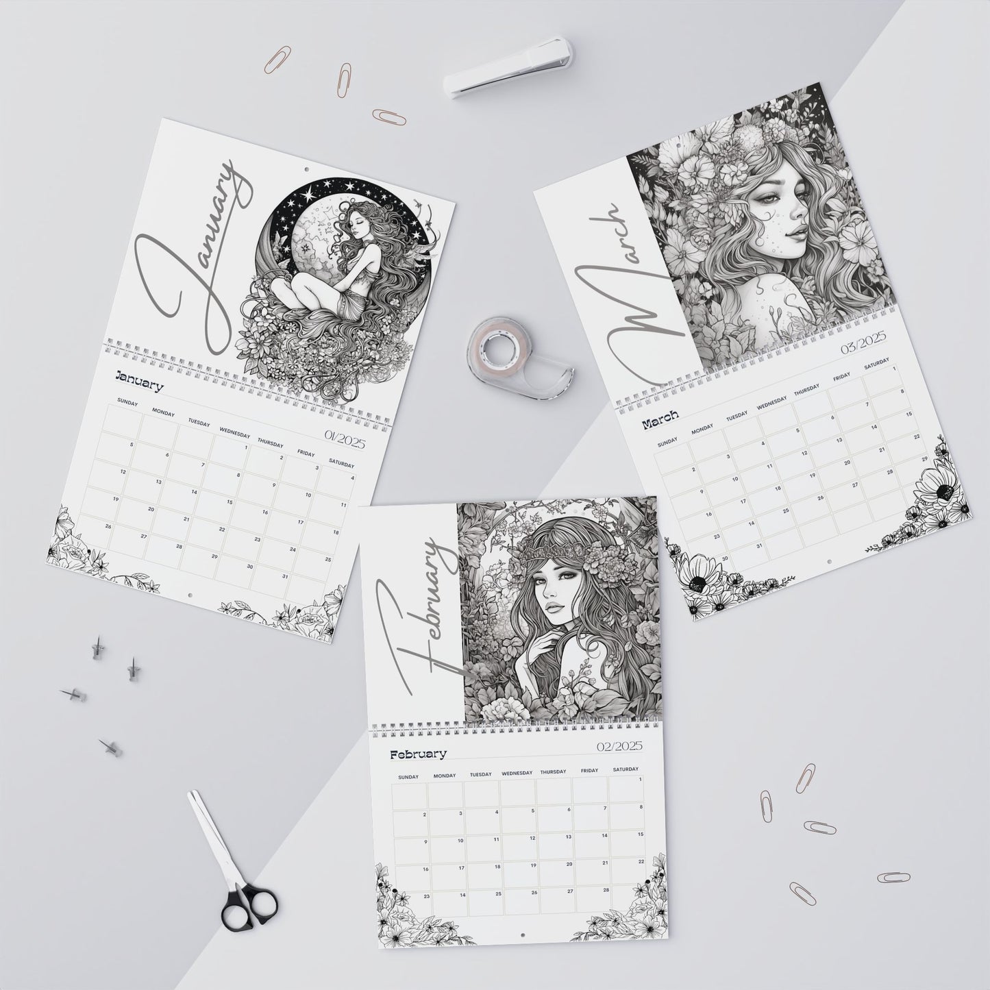 2025 Coloring Calendar - Moonlight Faeries Volume 1