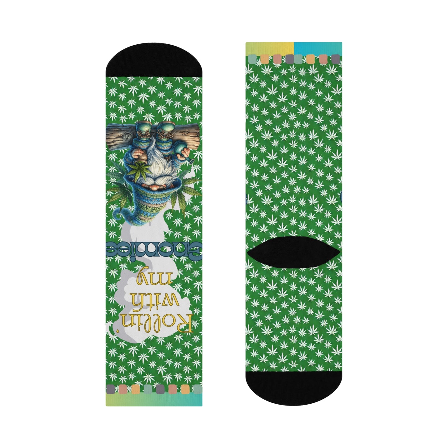 Cushioned Crew Socks- Rollin with my Gnomies