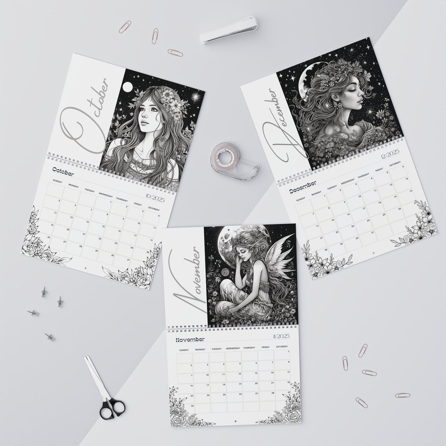 2025 Coloring Calendar - Moonlight Faeries Volume 1