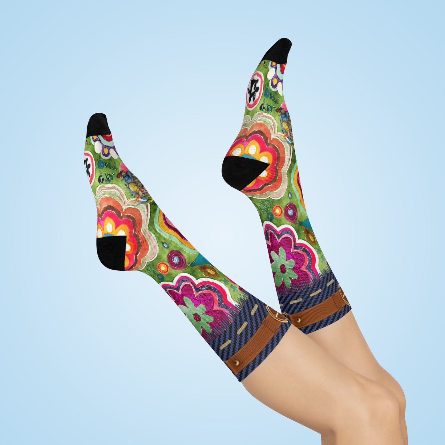 Cushioned Crew Socks-Trippy Gnome 1