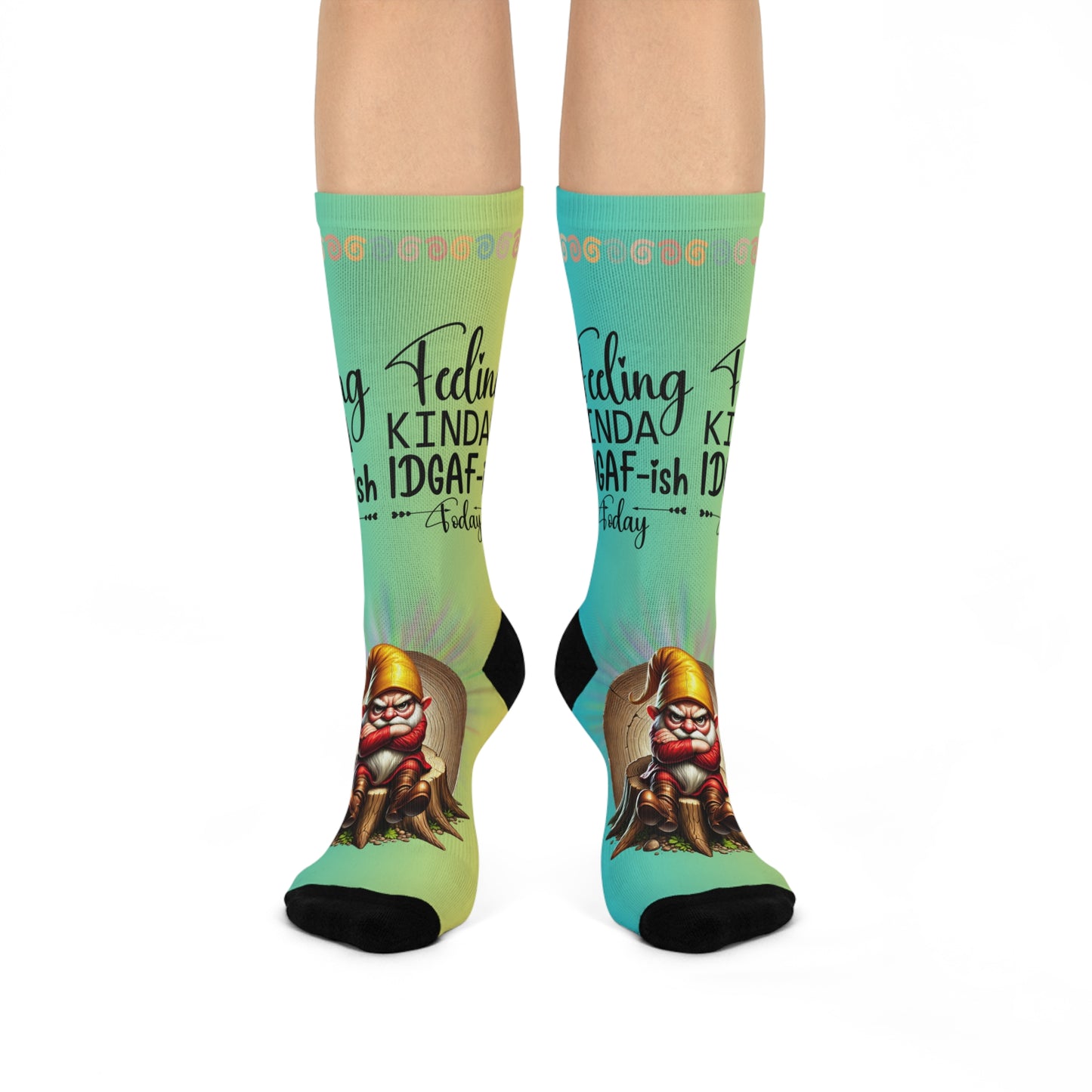 Cushioned Crew Socks-Feeling IDGAF-ish