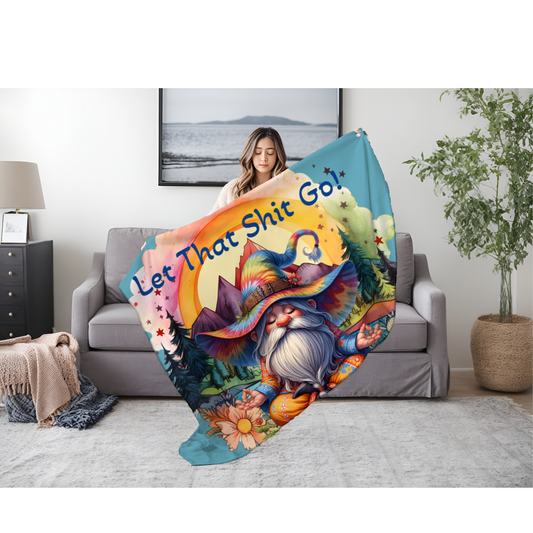 Plush Blanket Let That Sh** Go - Hippie Vibes