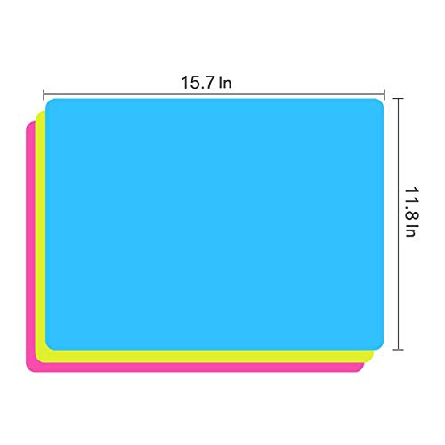 3 Pack Silicone mat Large Silicone Sheets for Crafts, Liquid, Resin Jewelry Casting Molds Mat, Silicone Placemat 15.7” x 11.8” (Blue & Rose Red & Green)