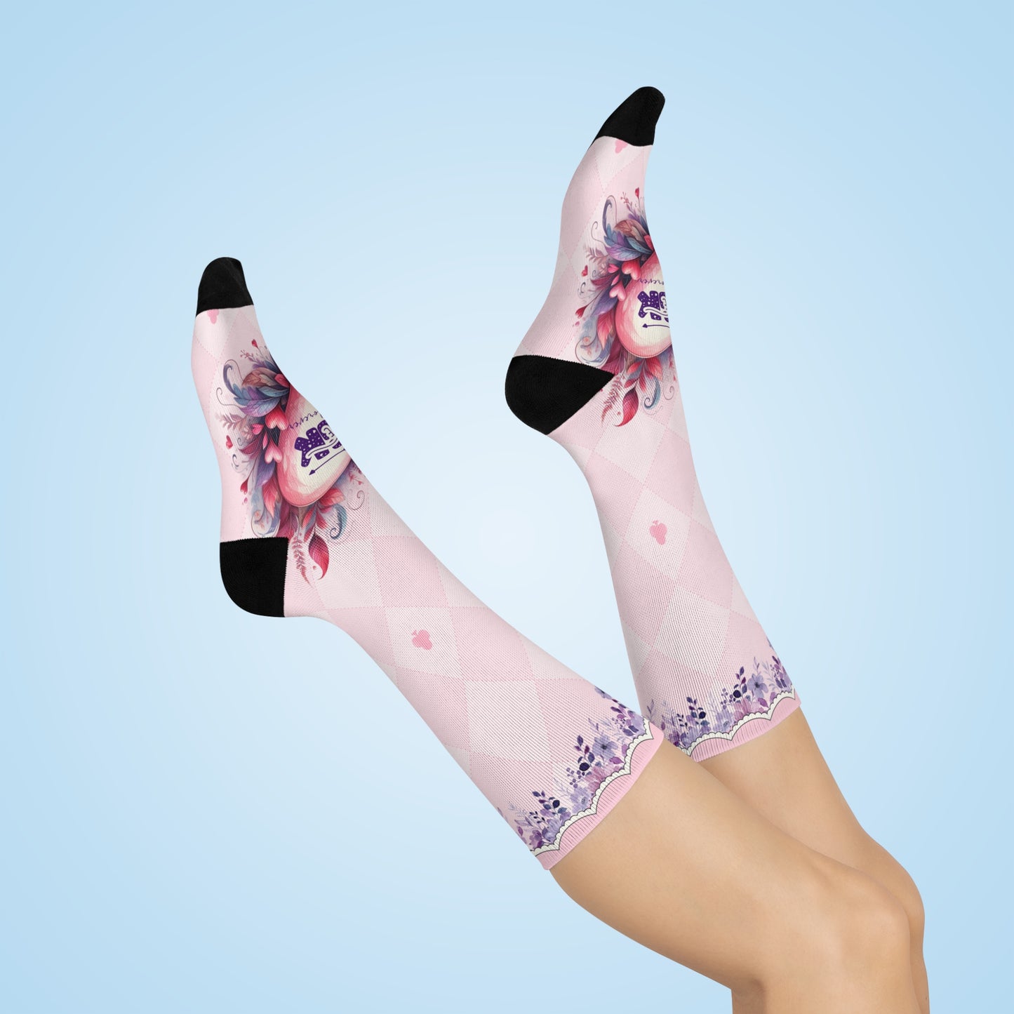 Cushioned Crew Socks-"Love" forever