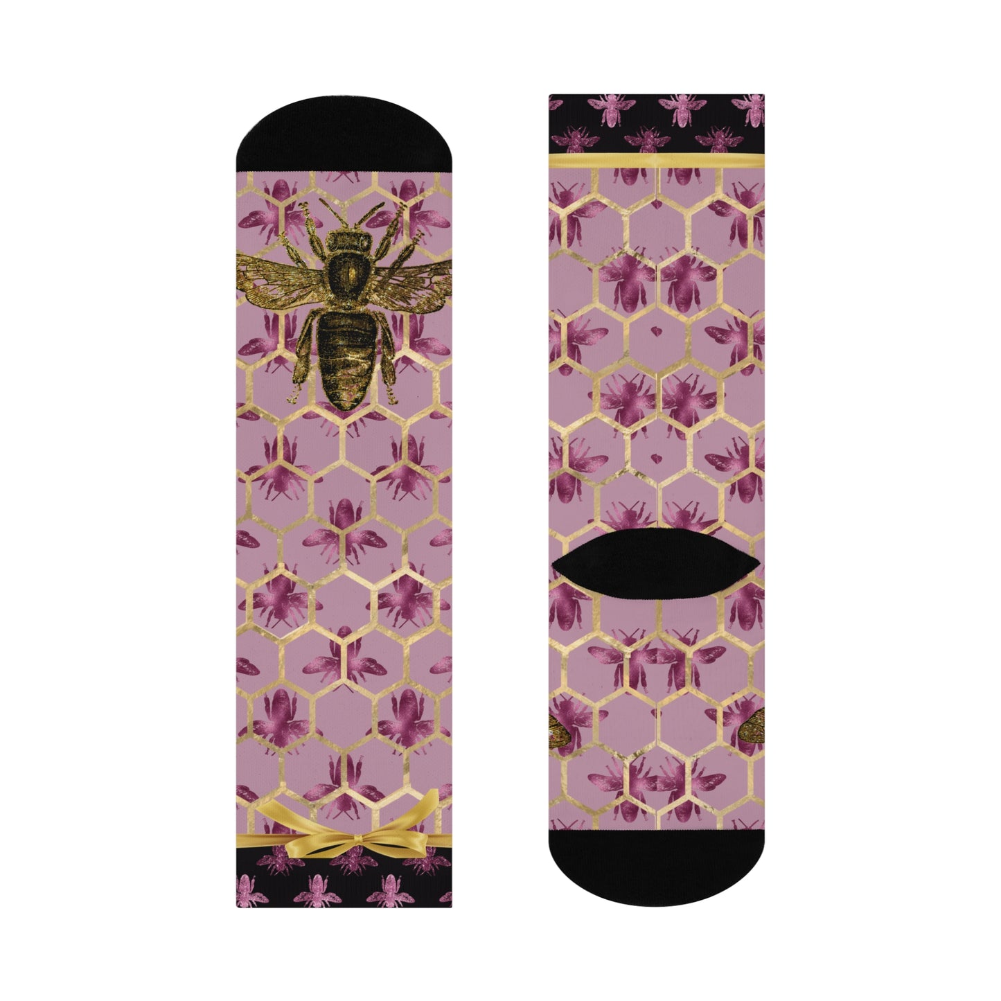 Cushioned Crew Socks-Bee Romance