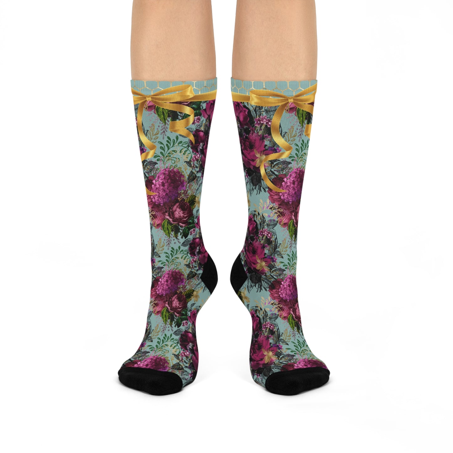 Cushioned Crew Socks-Spring Bouquet