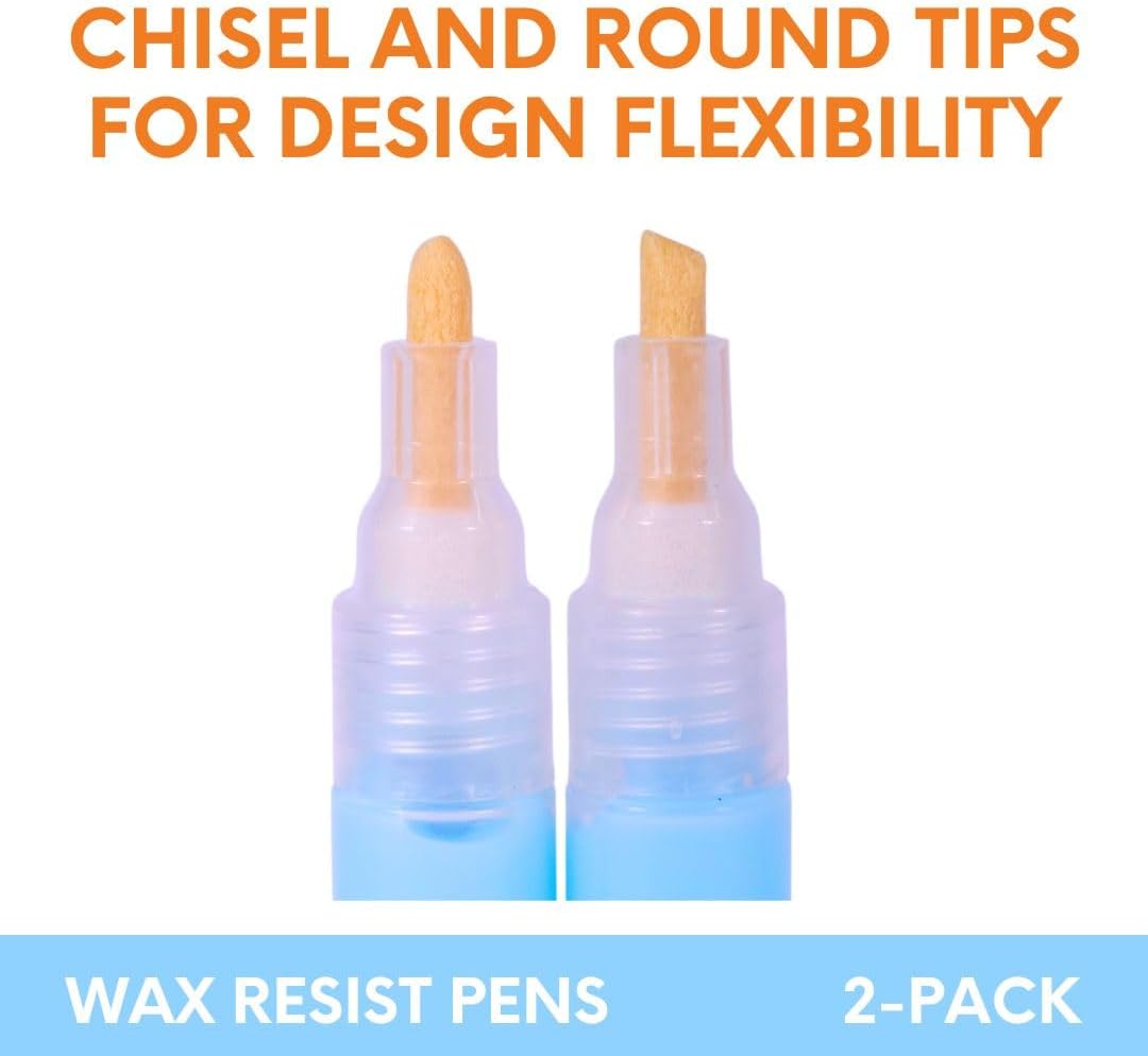Penguin Pottery - Wax Resist Pens for Pottery Glaze - Set of 2 - Chisel and Round Tips - Refillable