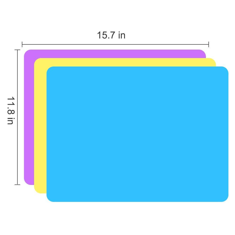 3 Pack Silicone mat Large Silicone Sheets for Crafts, Liquid, Resin Jewelry Casting Molds Mat, Silicone Placemat 15.7” x 11.8” (Blue & Rose Red & Green)