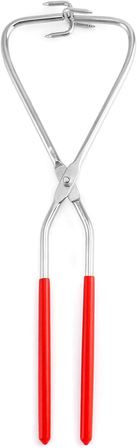 QWORK Dipping Tongs Glazing Tools, Stainless Steel Pottery Clay Sculpture Tool Pliers for Clay Modeling Sculpturing
