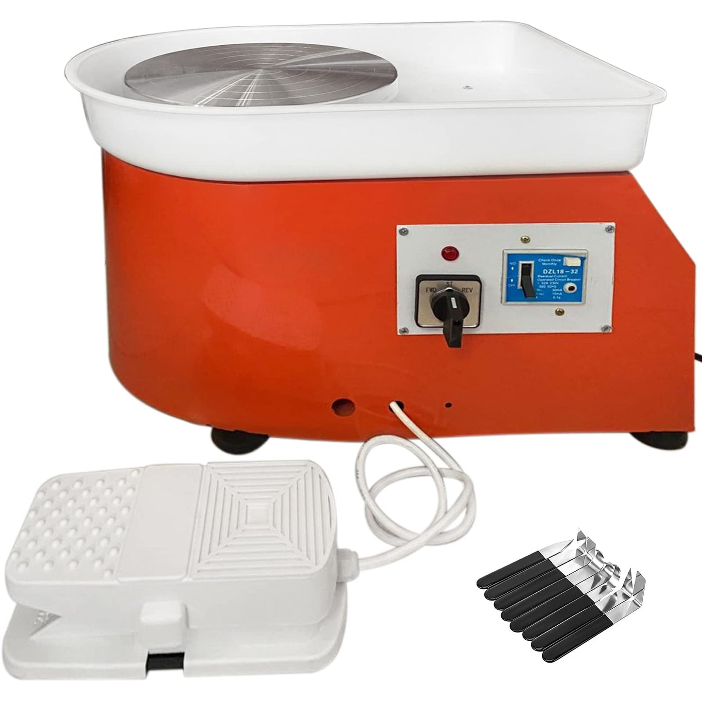VEVOR 11 inch Pottery Wheel for Adults, 450W Forming Machine with Direct Drive Motor and LCD Touch Screen, 50-300RPM Speed Adjustable Foot Pedal Detachable Basin, for Art Craft Work Home DIY, White