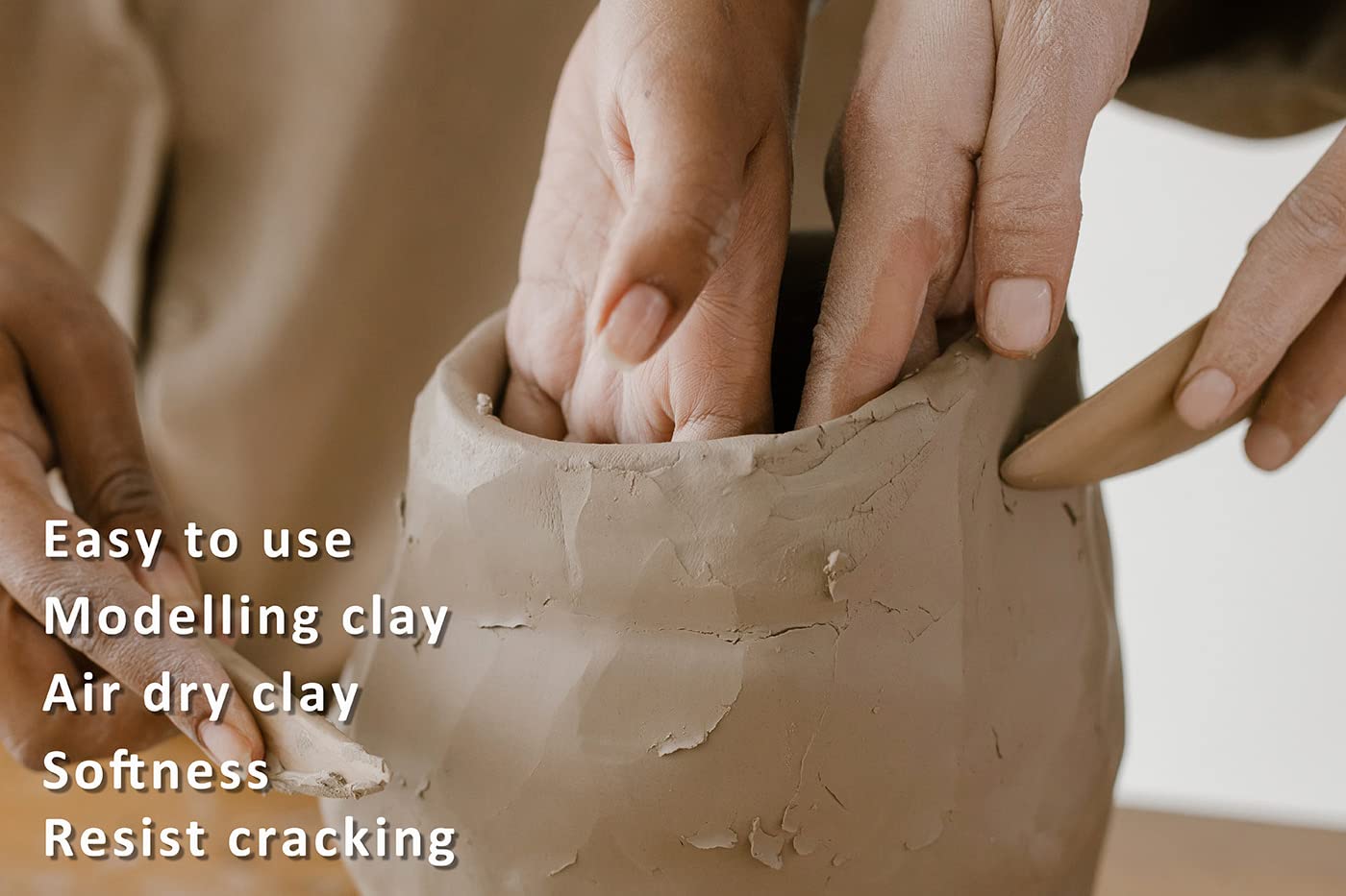 ReArt Stone Air-Dry Clay 15LB wih 3 Colors White, Gray & Terra Cotta 5lb Each- Ideal for Beginners and Advanced Sculptors All-Purpose Modeling Clay (White, Gray & Terra Cotta)