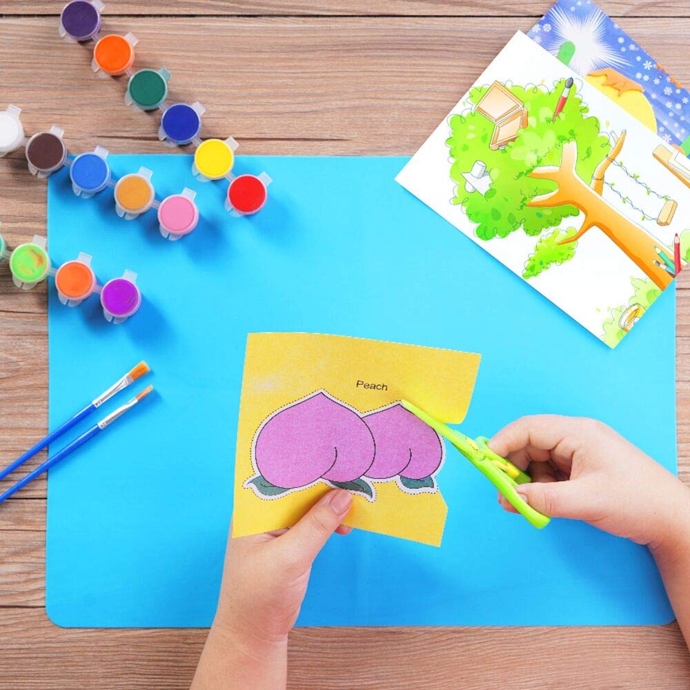 3 Pack Silicone mat Large Silicone Sheets for Crafts, Liquid, Resin Jewelry Casting Molds Mat, Silicone Placemat 15.7” x 11.8” (Blue & Rose Red & Green)