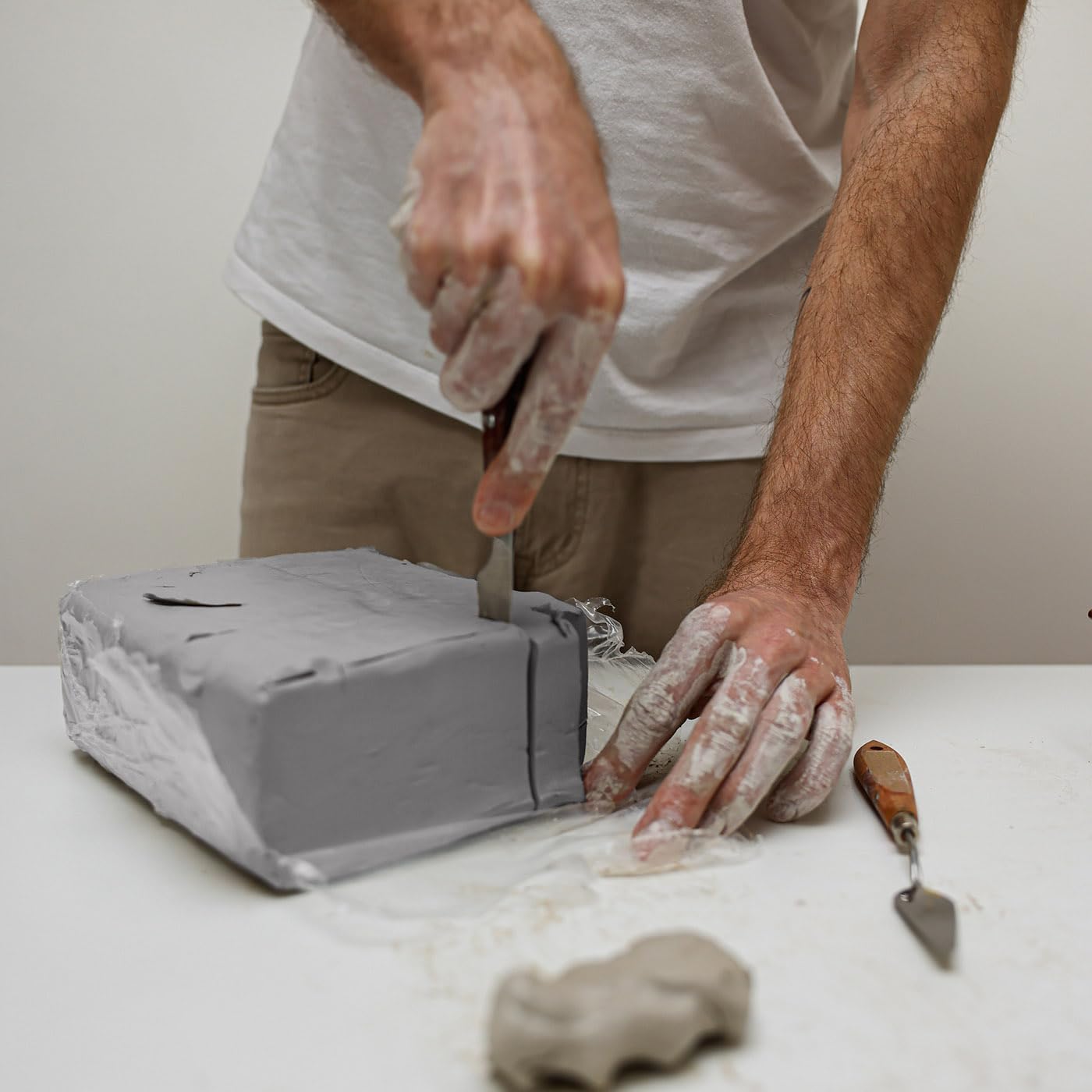 ReArt Stone Air-Dry Clay 15LB wih 3 Colors White, Gray & Terra Cotta 5lb Each- Ideal for Beginners and Advanced Sculptors All-Purpose Modeling Clay (White, Gray & Terra Cotta)