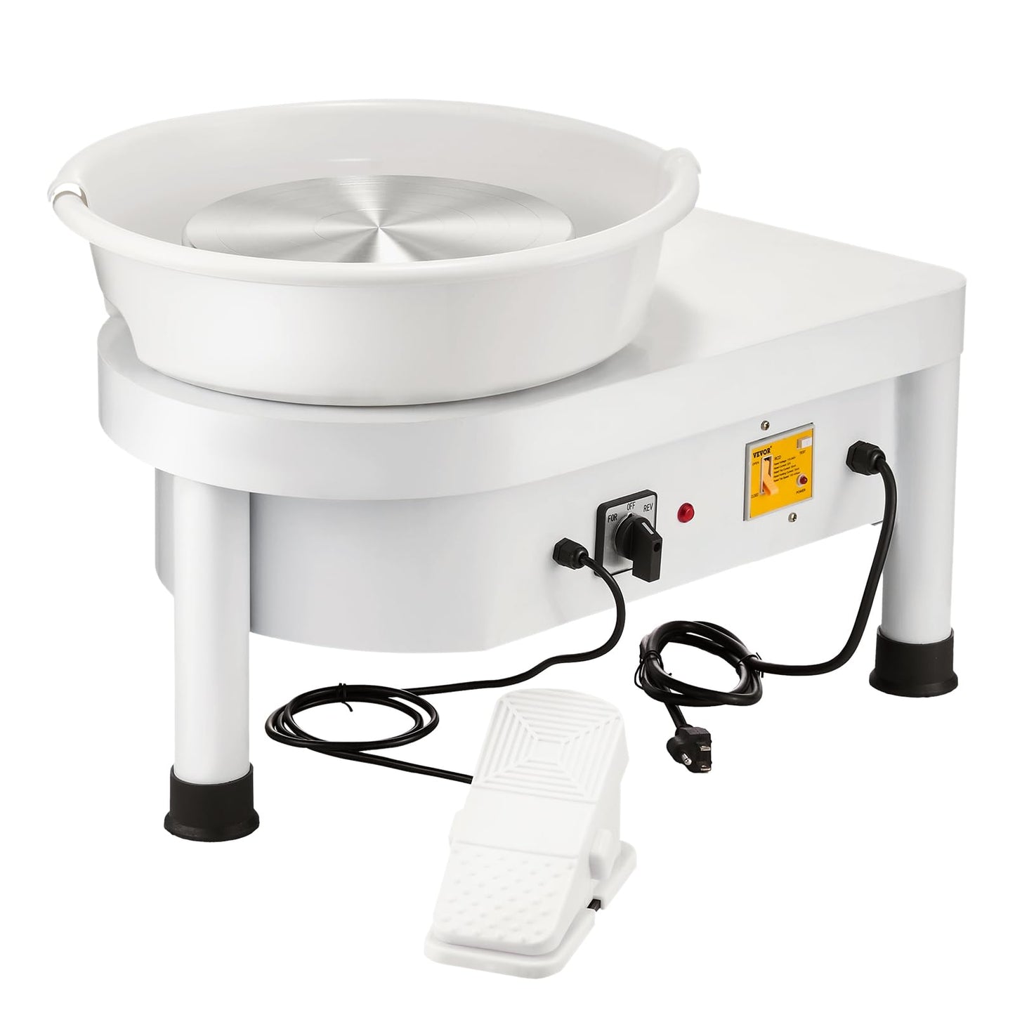 VEVOR 11 inch Pottery Wheel for Adults, 450W Forming Machine with Direct Drive Motor and LCD Touch Screen, 50-300RPM Speed Adjustable Foot Pedal Detachable Basin, for Art Craft Work Home DIY, White