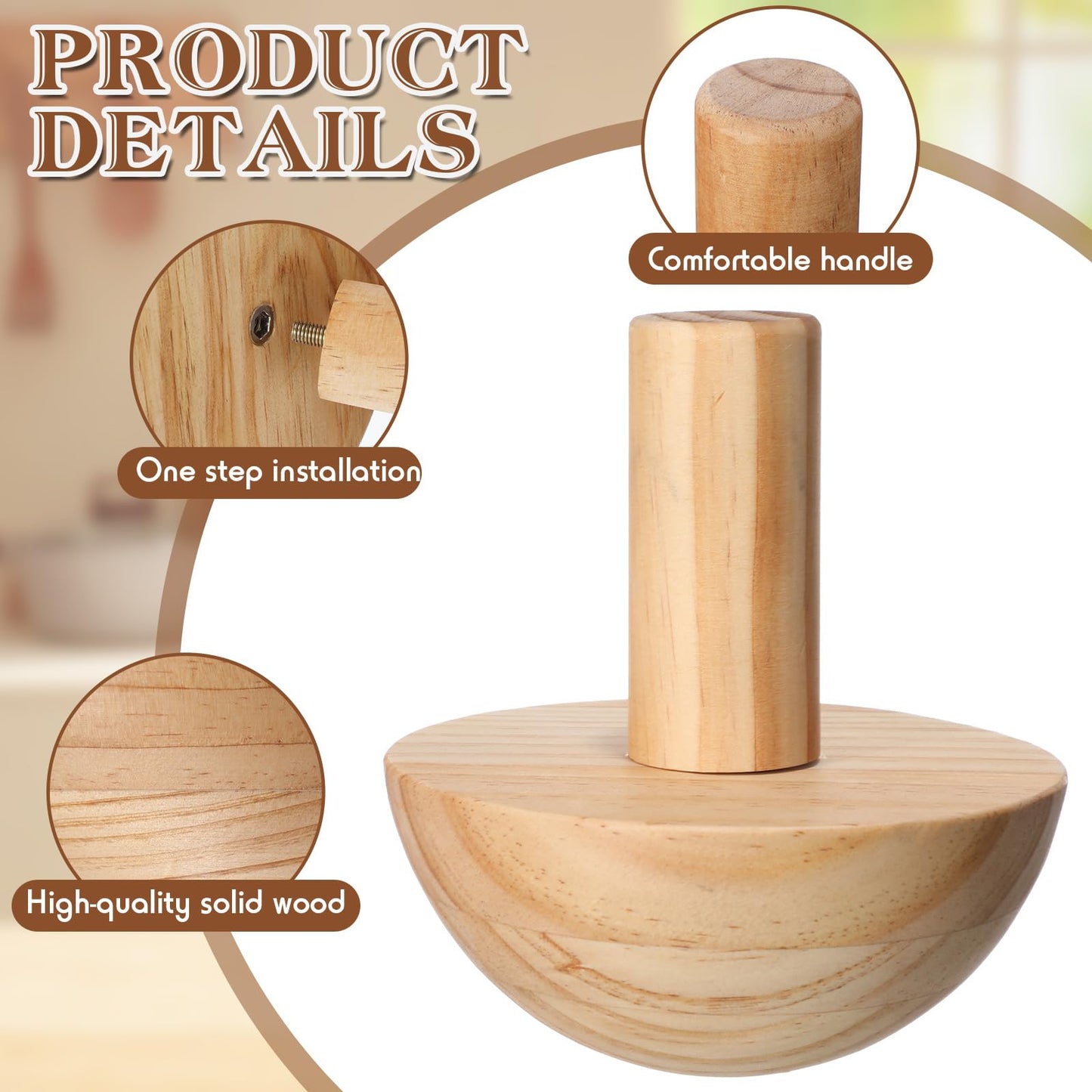 Doublefill 4 Pack Pottery Molds 3.5'' 4.5'' 5.5'' 6.5'' Thickness 2.5'' Plaster Molds Wood Pottery Tools with Handle for Ceramic Top Forms DIY Bowls Plate Dish Slump Press Art Making