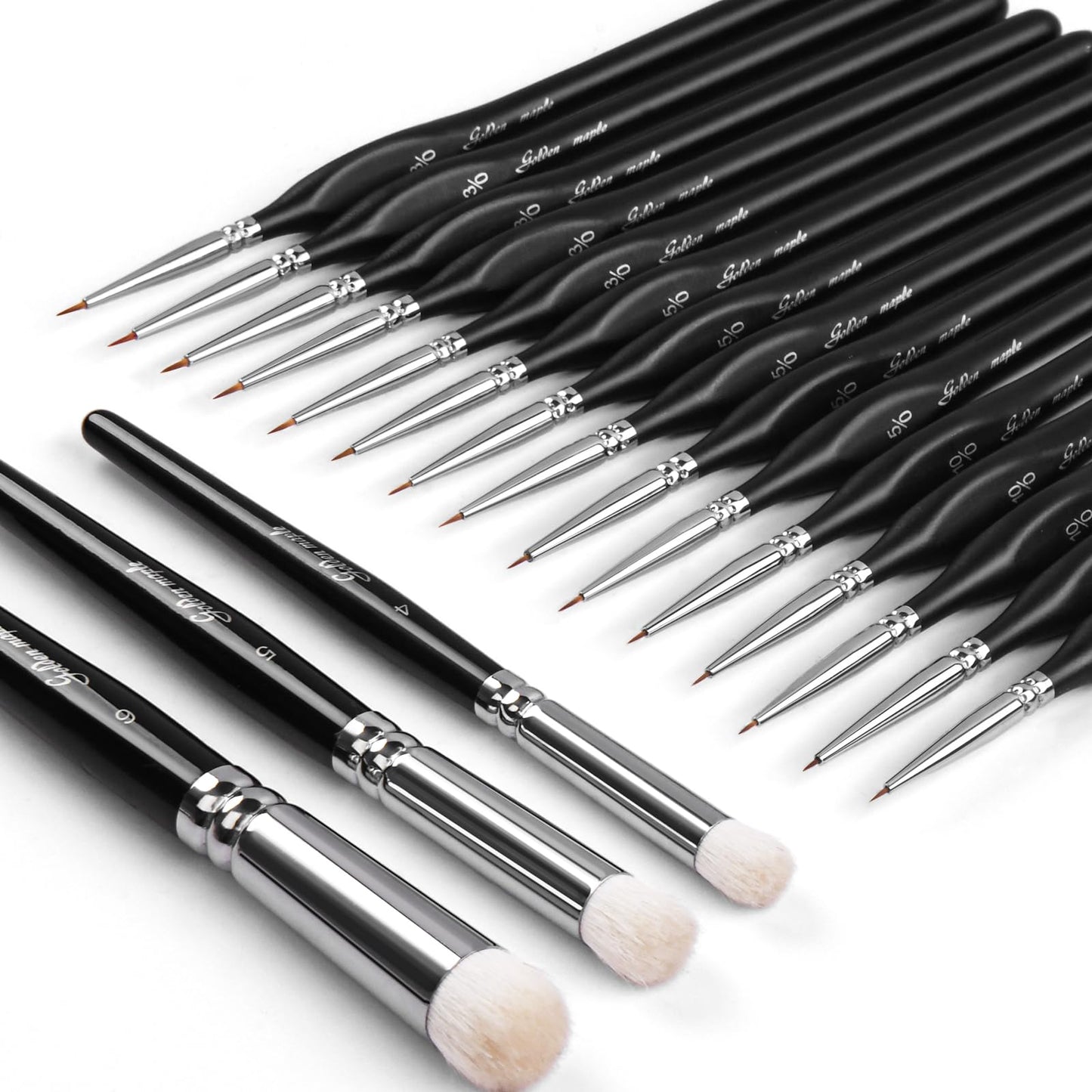 Golden Maple Miniature Paint Brushes Drybrush-18PCS Micro Detail Paint Brush Set, Small Fine Detail Model Brushes for Acrylics, Watercolors & Paint by Number, Figurine - Cocoa Brown
