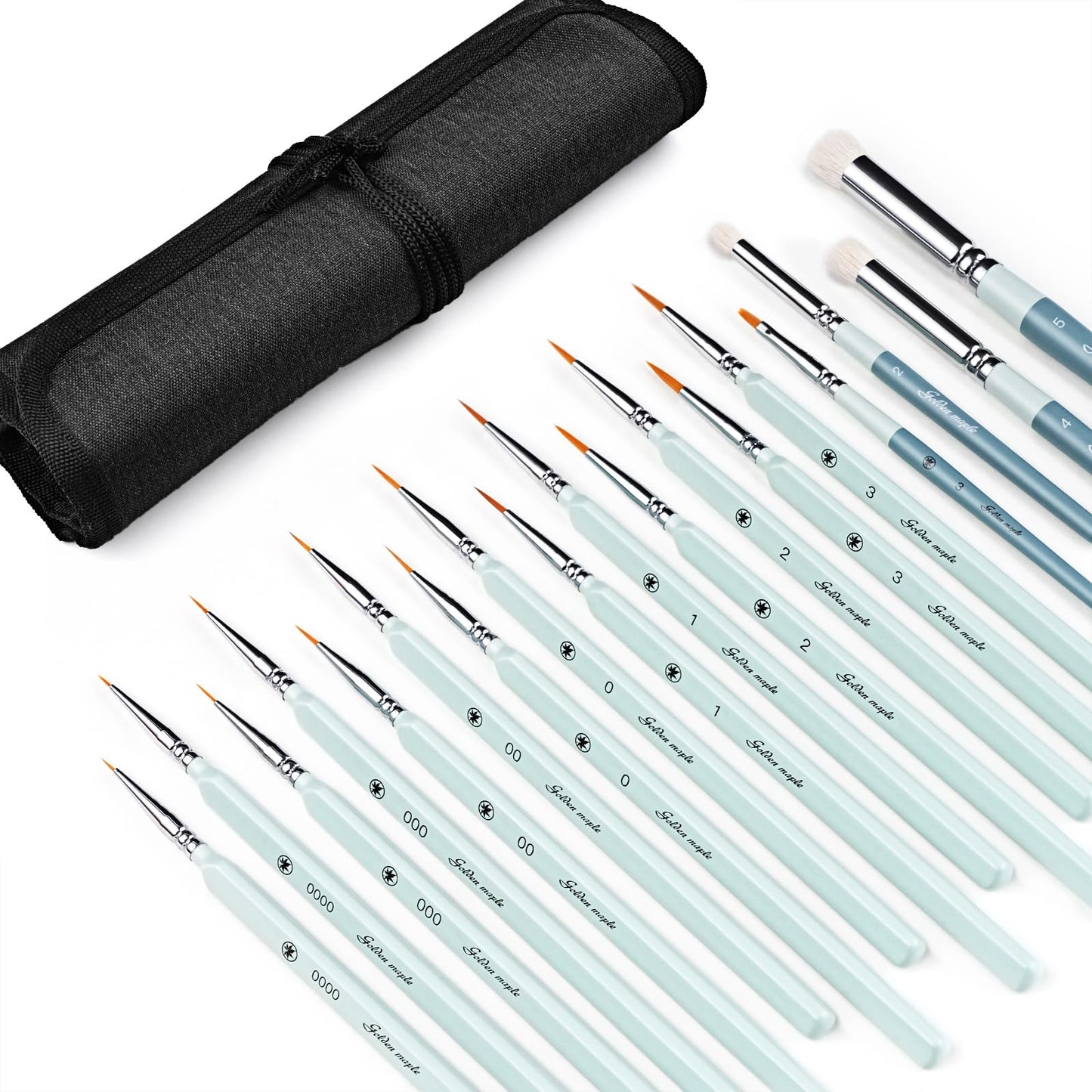 Golden Maple Miniature Paint Brushes Drybrush-18PCS Micro Detail Paint Brush Set, Small Fine Detail Model Brushes for Acrylics, Watercolors & Paint by Number, Figurine - Cocoa Brown