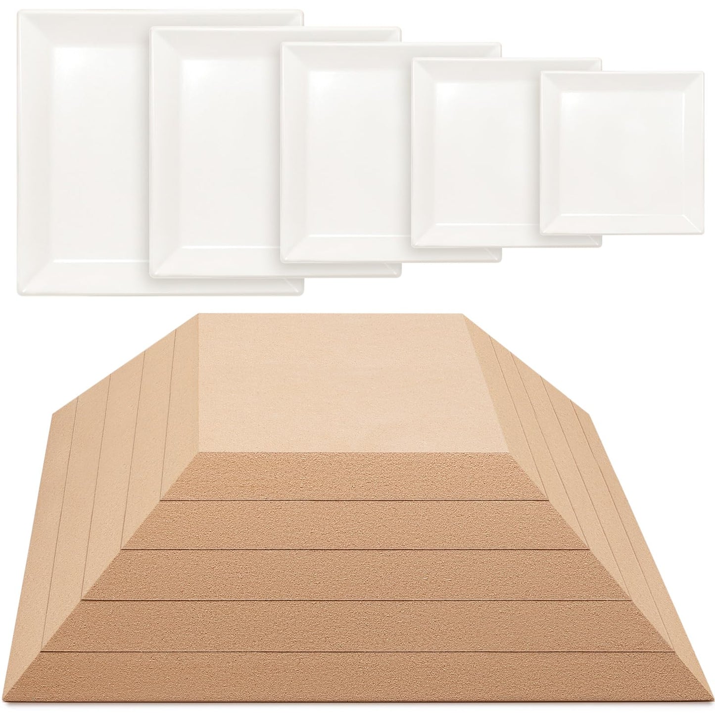 Sunnychicc 5 Pcs Ceramic Mold for Clay Wooden Pottery Clay Molds for Pottery Ceramic Plate for Slump Tools for Handbuilding Craft(Round,6.14-10.87")