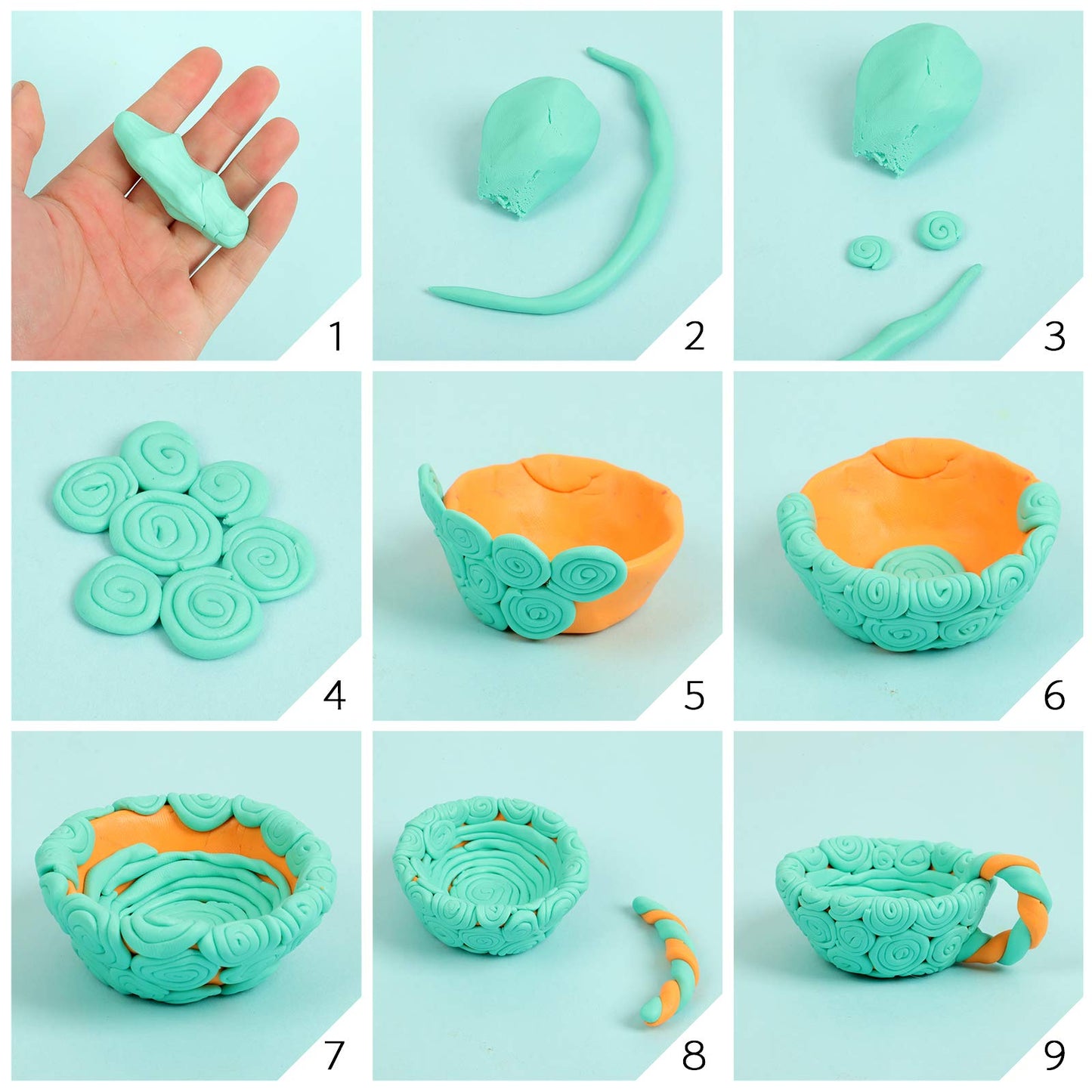 Polymer Clay 50 Colors, Modeling Clay for Kids DIY Starter Kits, Oven Baked Model Clay, Non-Sticky Molding Clay with Sculpting Tools, Gift for Children and Artists (50 Colors A)