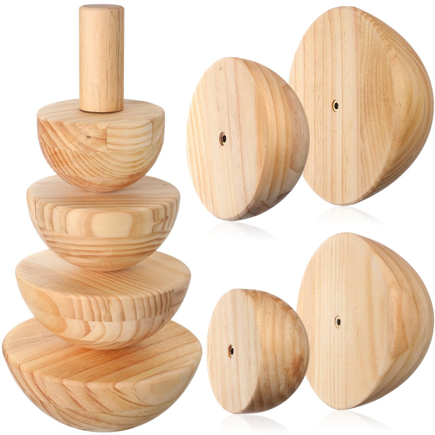 Doublefill 4 Pack Pottery Molds 3.5'' 4.5'' 5.5'' 6.5'' Thickness 2.5'' Plaster Molds Wood Pottery Tools with Handle for Ceramic Top Forms DIY Bowls Plate Dish Slump Press Art Making