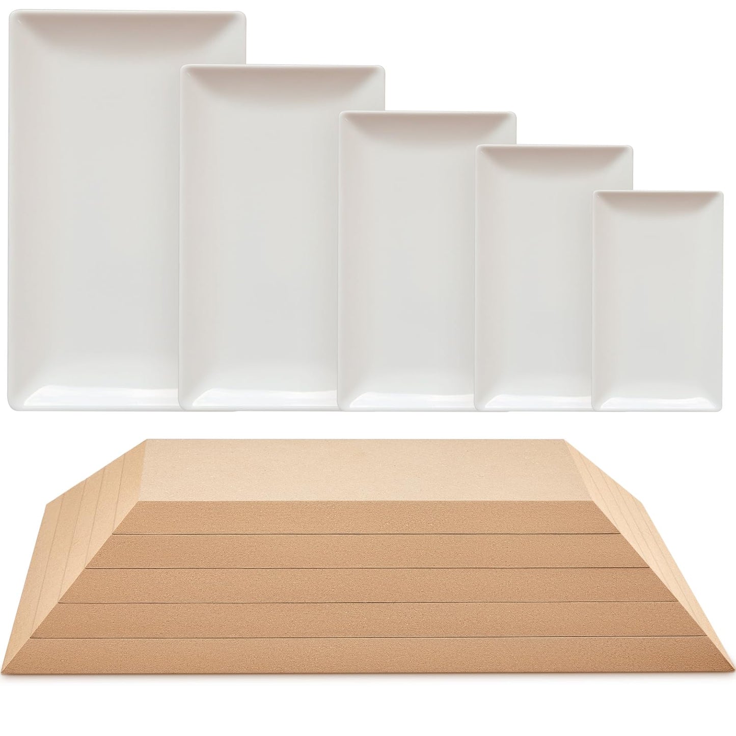 Sunnychicc 5 Pcs Ceramic Mold for Clay Wooden Pottery Clay Molds for Pottery Ceramic Plate for Slump Tools for Handbuilding Craft(Round,6.14-10.87")