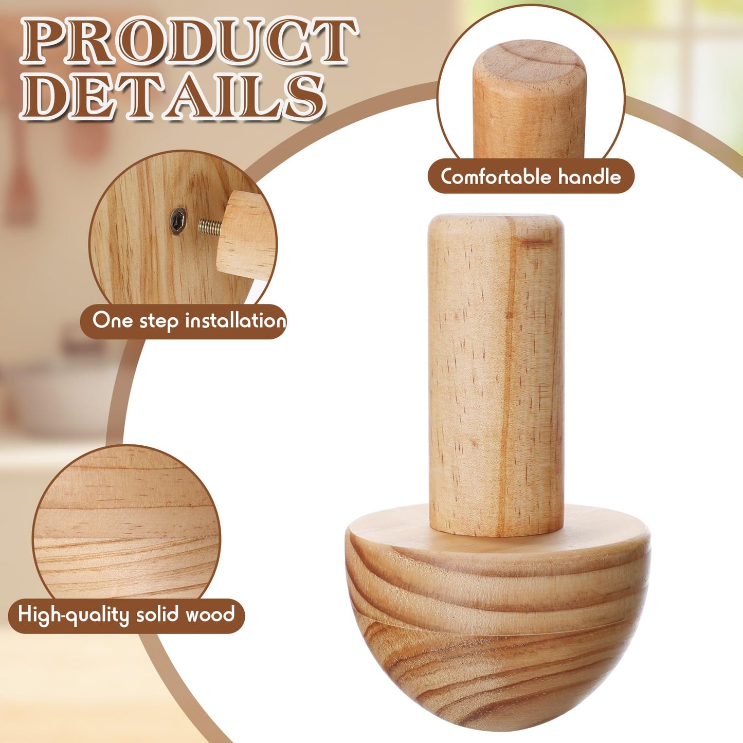 Doublefill 4 Pack Pottery Molds 3.5'' 4.5'' 5.5'' 6.5'' Thickness 2.5'' Plaster Molds Wood Pottery Tools with Handle for Ceramic Top Forms DIY Bowls Plate Dish Slump Press Art Making