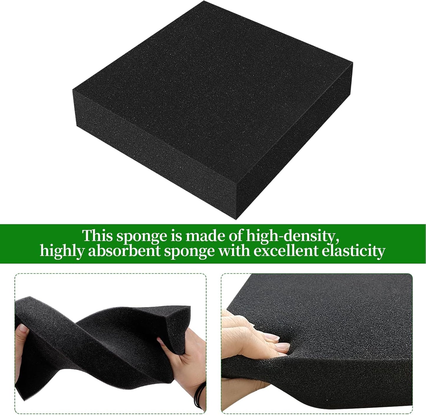 Pottery Foam Table Runner, Pottery Mould Tools, Large Pottery Sponges for Pottery Painting Glazing Pressing Molds Making Bowls Plates Ceramic Creation (Black)