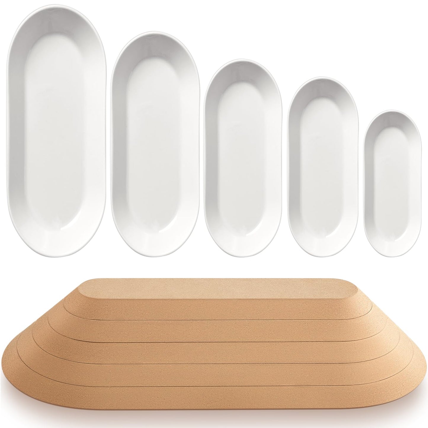 Sunnychicc 5 Pcs Ceramic Mold for Clay Wooden Pottery Clay Molds for Pottery Ceramic Plate for Slump Tools for Handbuilding Craft(Round,6.14-10.87")