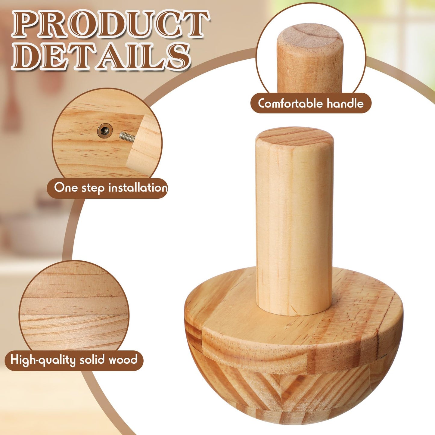 Doublefill 4 Pack Pottery Molds 3.5'' 4.5'' 5.5'' 6.5'' Thickness 2.5'' Plaster Molds Wood Pottery Tools with Handle for Ceramic Top Forms DIY Bowls Plate Dish Slump Press Art Making