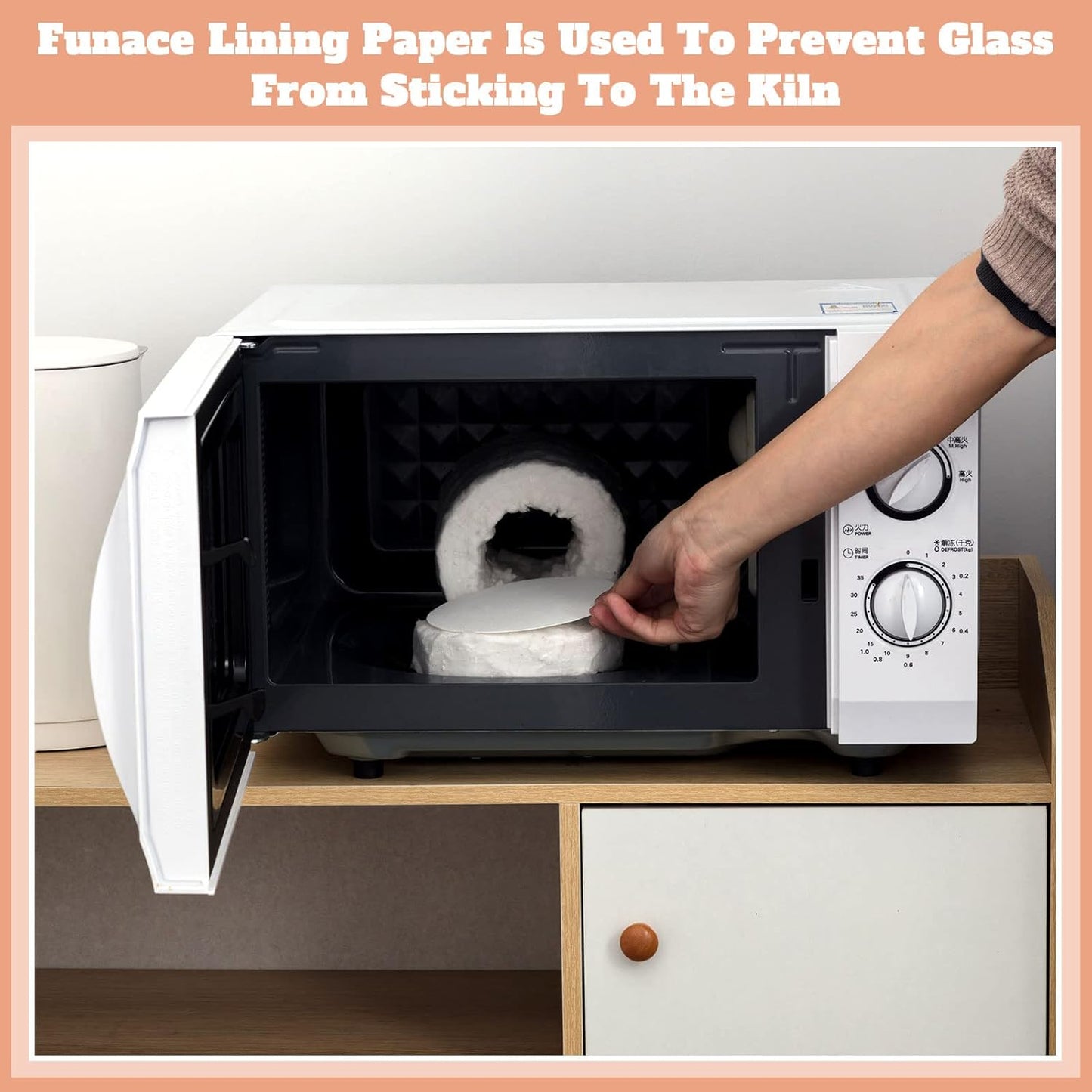 100 Sheets Round Microwave Kiln Papers 4.7 Inch Ceramic Fiber Paper Insulation Ceramic Fiber Blanket for Glass Fusing DIY Crafts Supplies
