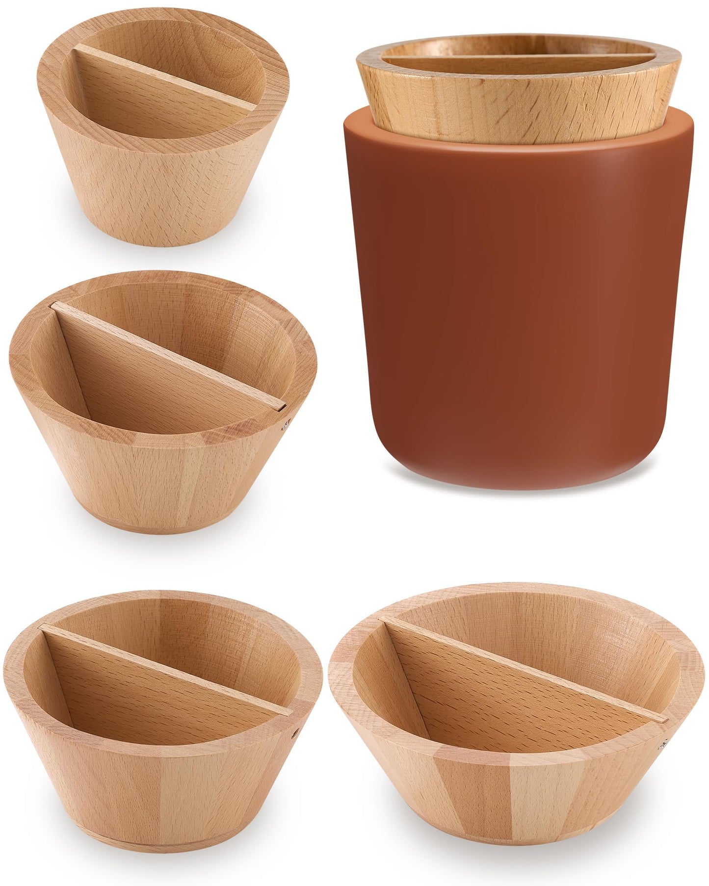 Colingmill 4 Pcs Rim Cone Shaper for Pottery and Ceramic Wooden Tools 4 Size Shaping Cone Trimming Tools for Sculpting Fixing Smoother Rounded Rim Pottery Artists and Hobbyists Supplies(Xs, S, M, L)