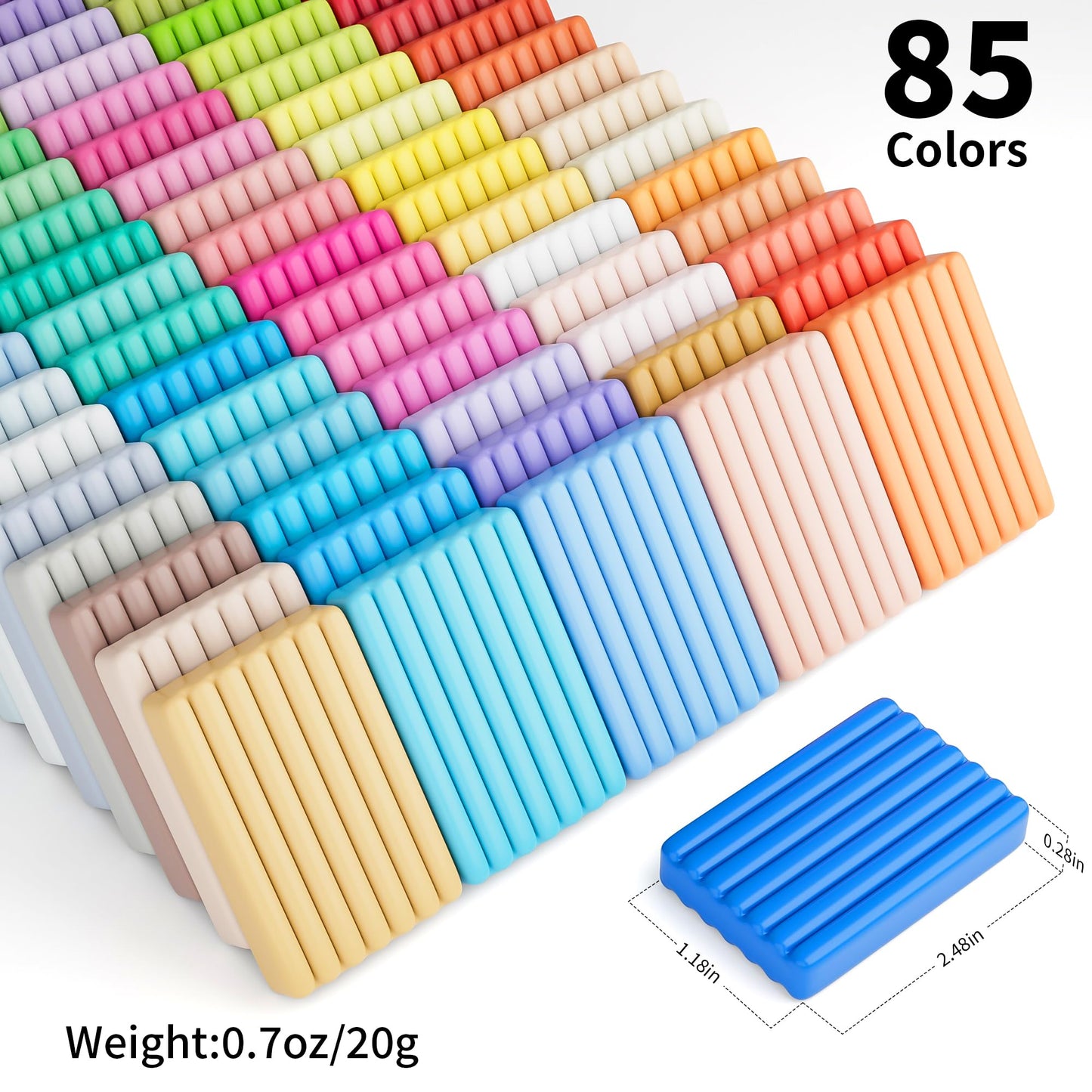 Polymer Clay 50 Colors, Modeling Clay for Kids DIY Starter Kits, Oven Baked Model Clay, Non-Sticky Molding Clay with Sculpting Tools, Gift for Children and Artists (50 Colors A)