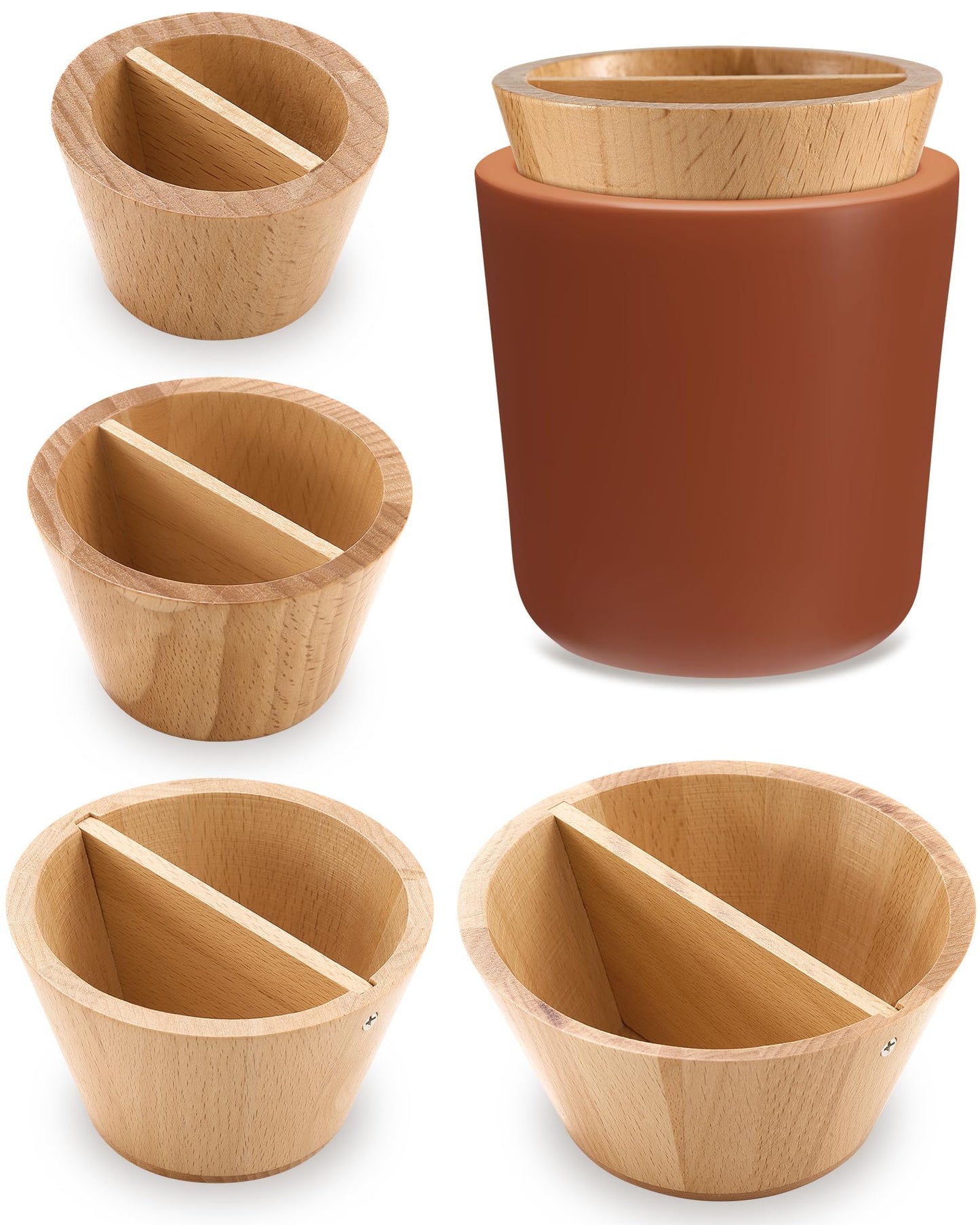 Colingmill 4 Pcs Rim Cone Shaper for Pottery and Ceramic Wooden Tools 4 Size Shaping Cone Trimming Tools for Sculpting Fixing Smoother Rounded Rim Pottery Artists and Hobbyists Supplies(Xs, S, M, L)