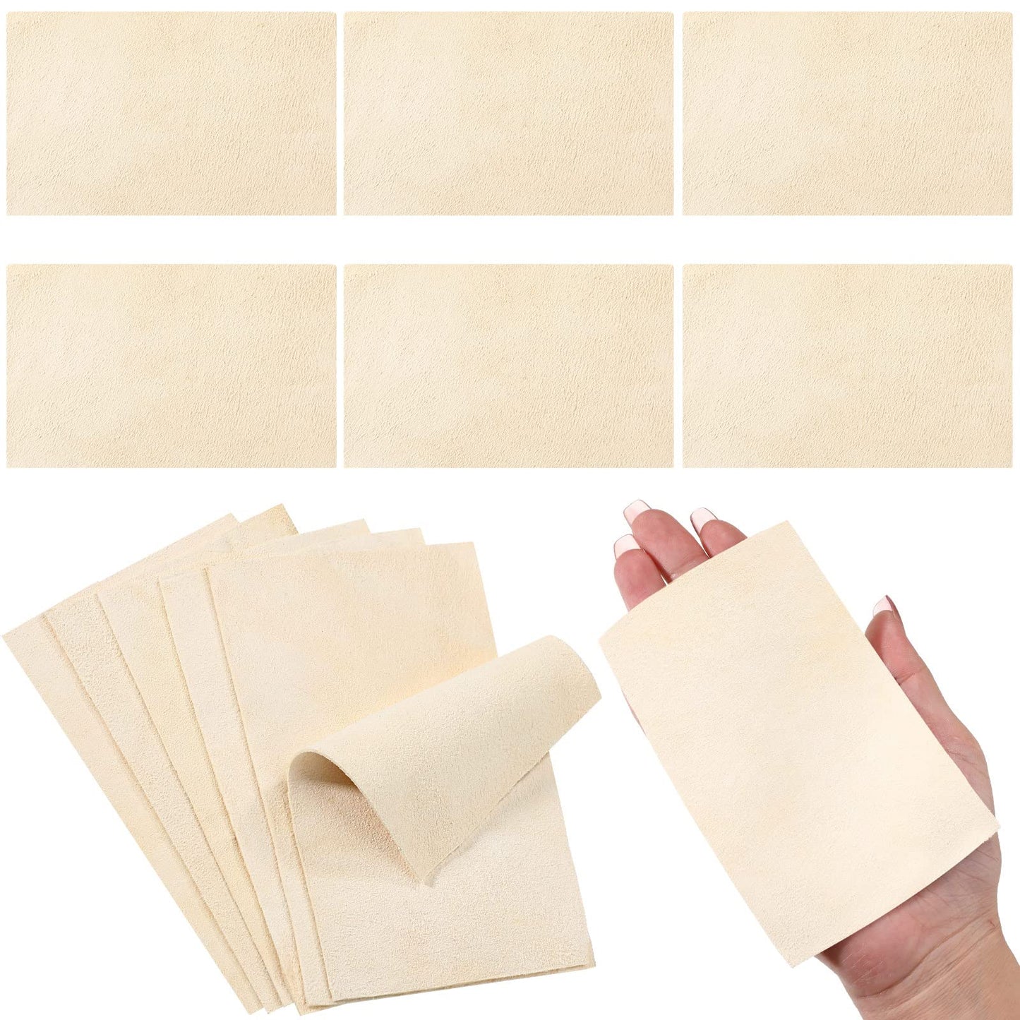 Potchen 20 Pieces Pre Cut Chamois for Smoothing Pot Rim Chamois Clay Soft Cloth Pottery Tool Kit Ceramic Pottery Tools and Supplies Ceramics Trimming Tools
