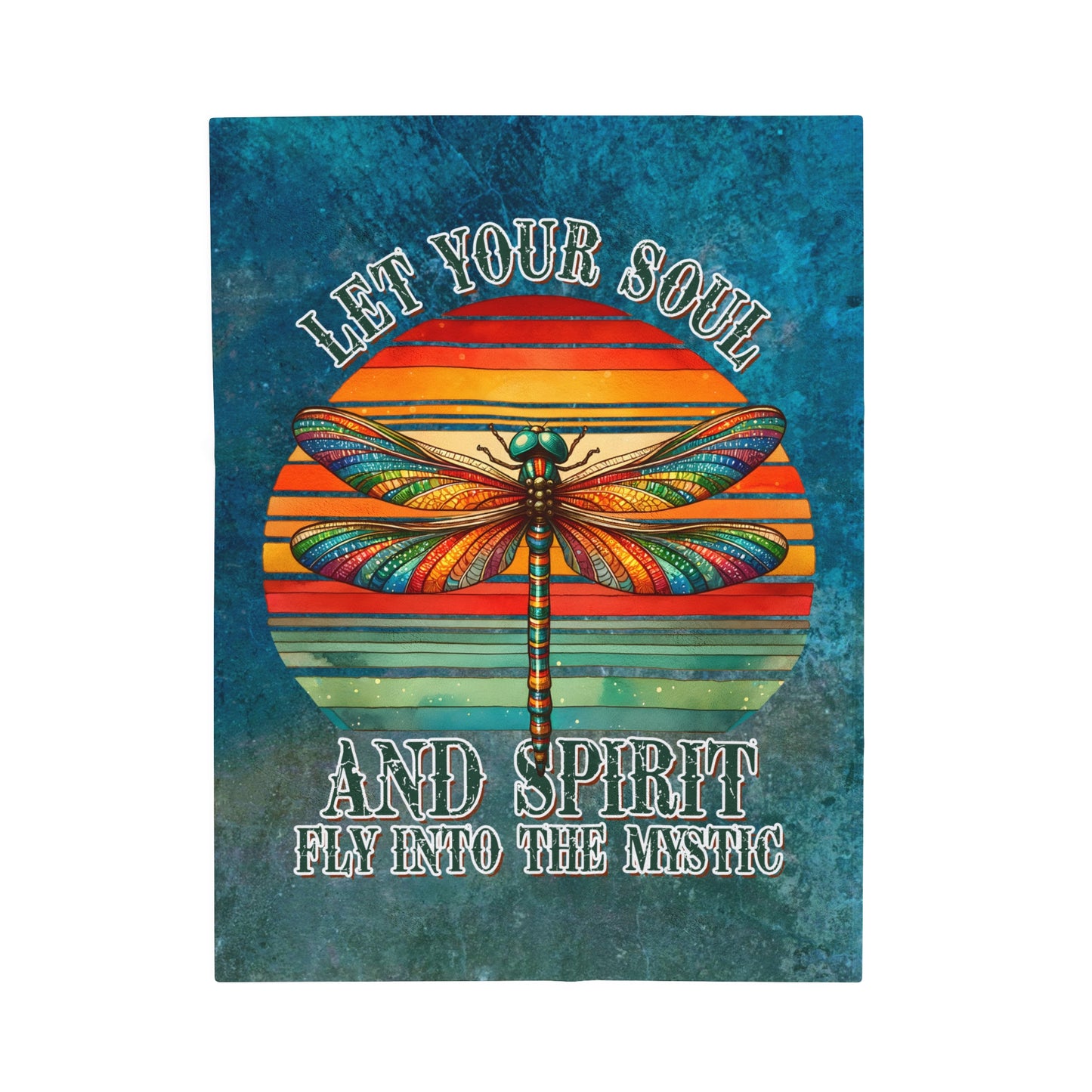 Plush Blanket - Colorful Dragonfly Mystic Soul Spirit Design