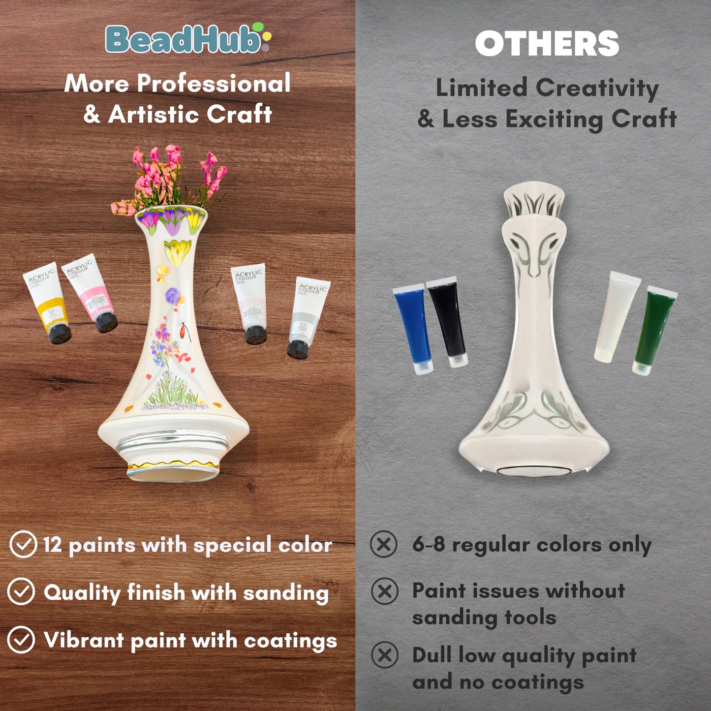 Pottery Kit for Beginners, 4.4Lbs Air Dry Clay for Adults with Sculpting Tools, Paint, Glaze, Air-Dry Modeling Clay Molding, Sculpt & Painting Set, Hobby Date Night DIY Art Craft Kits (White)