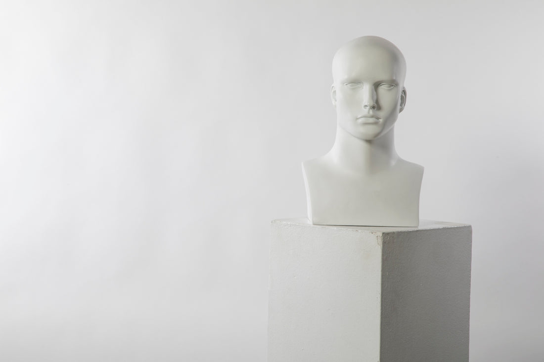 man white head bust
