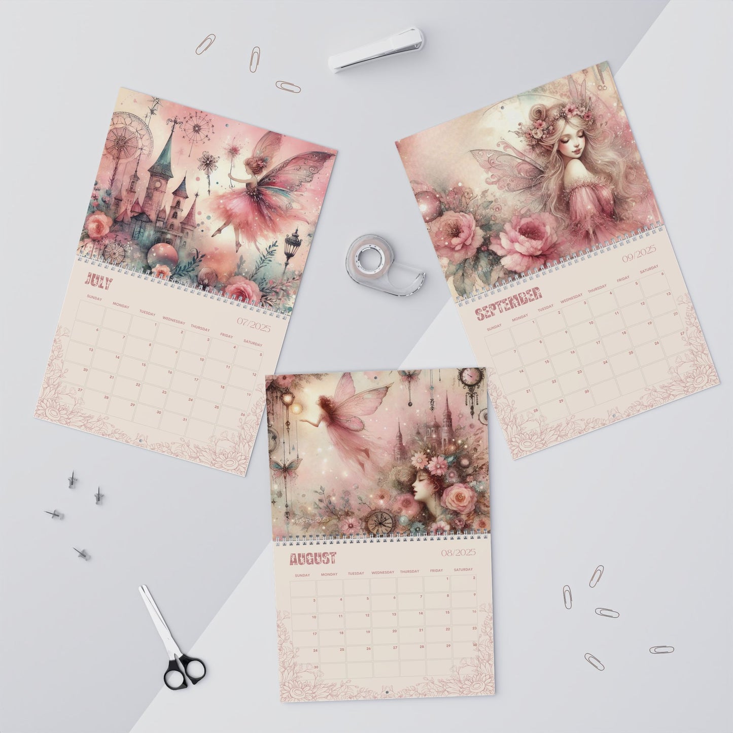 2025 Wall Calendars - Faeries in Pink