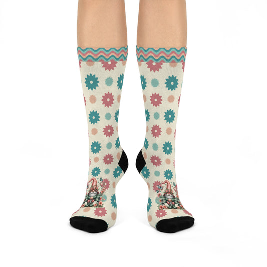 Cushioned Crew Socks-Flower Power