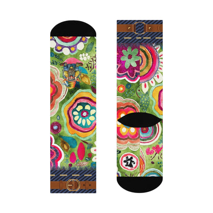 Cushioned Crew Socks-Trippy Gnome 1