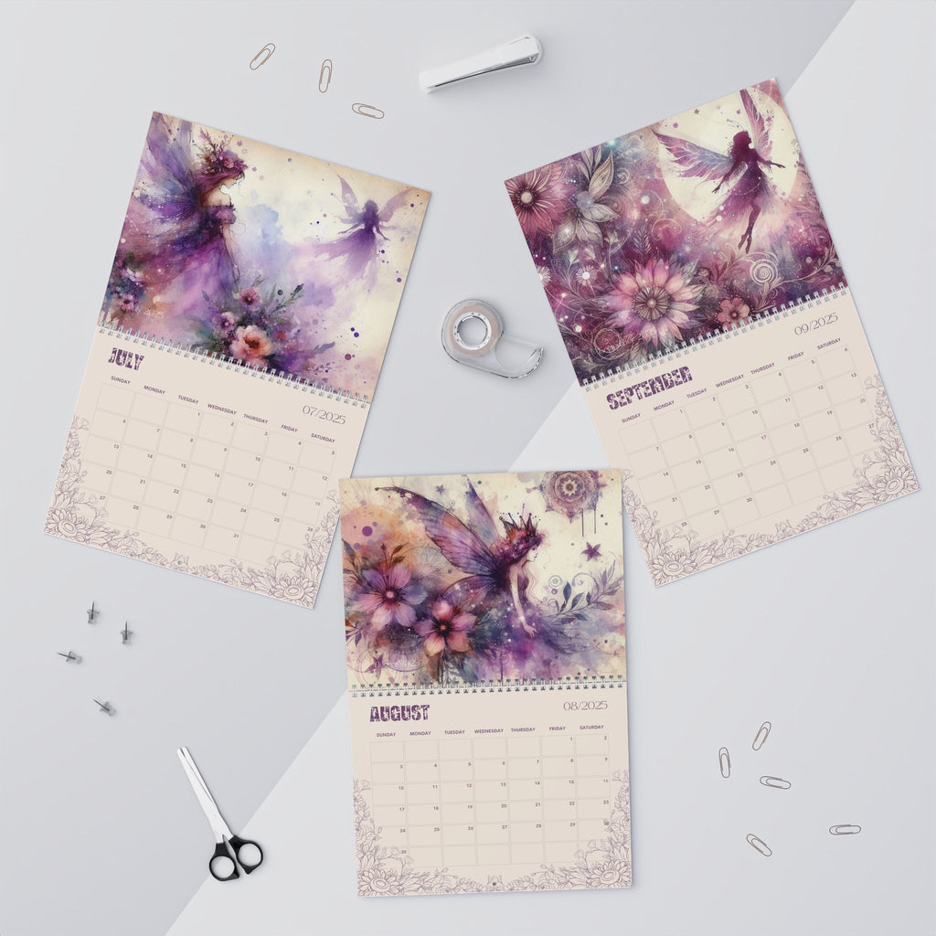2025 Wall Calendars - Faeries in Purple