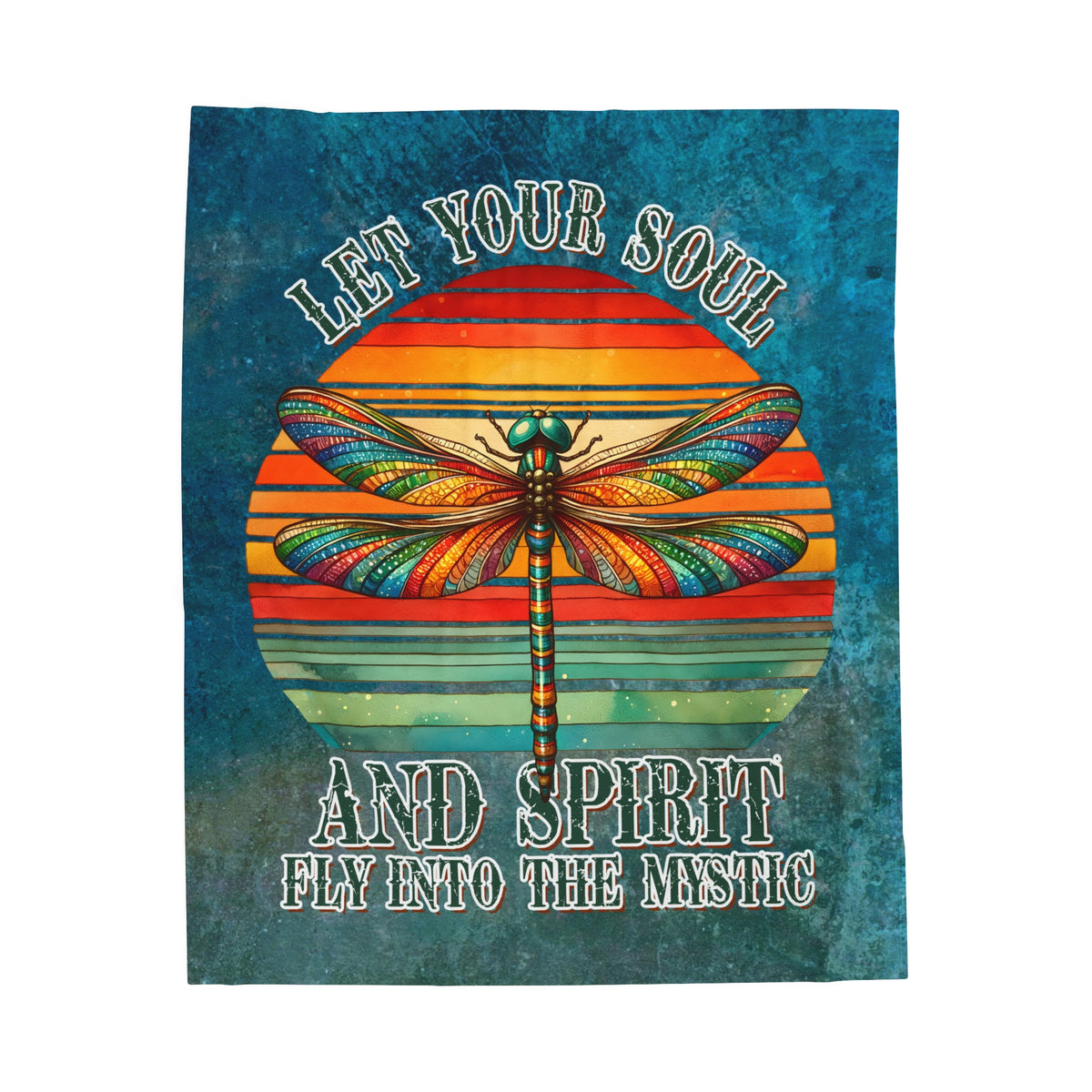 Plush Blanket - Colorful Dragonfly Mystic Soul Spirit Design