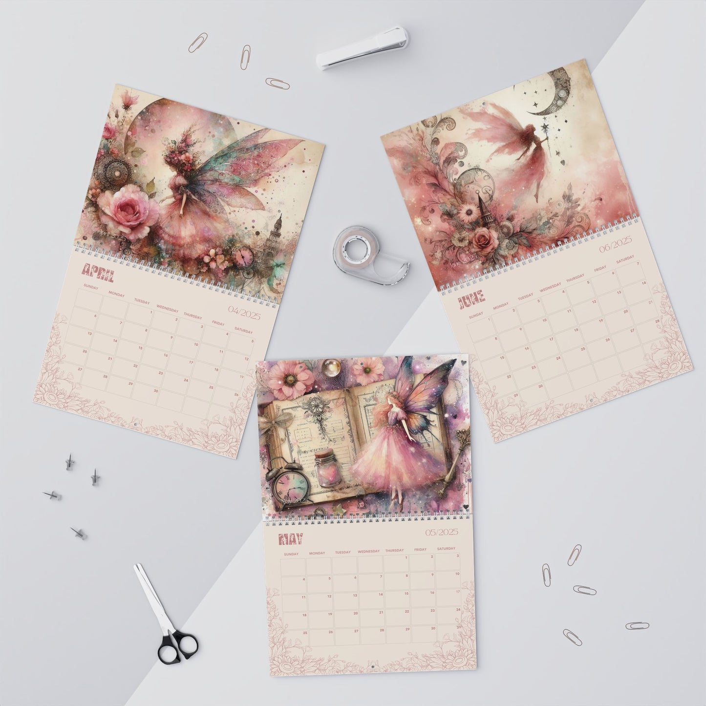 2025 Wall Calendars - Faeries in Pink