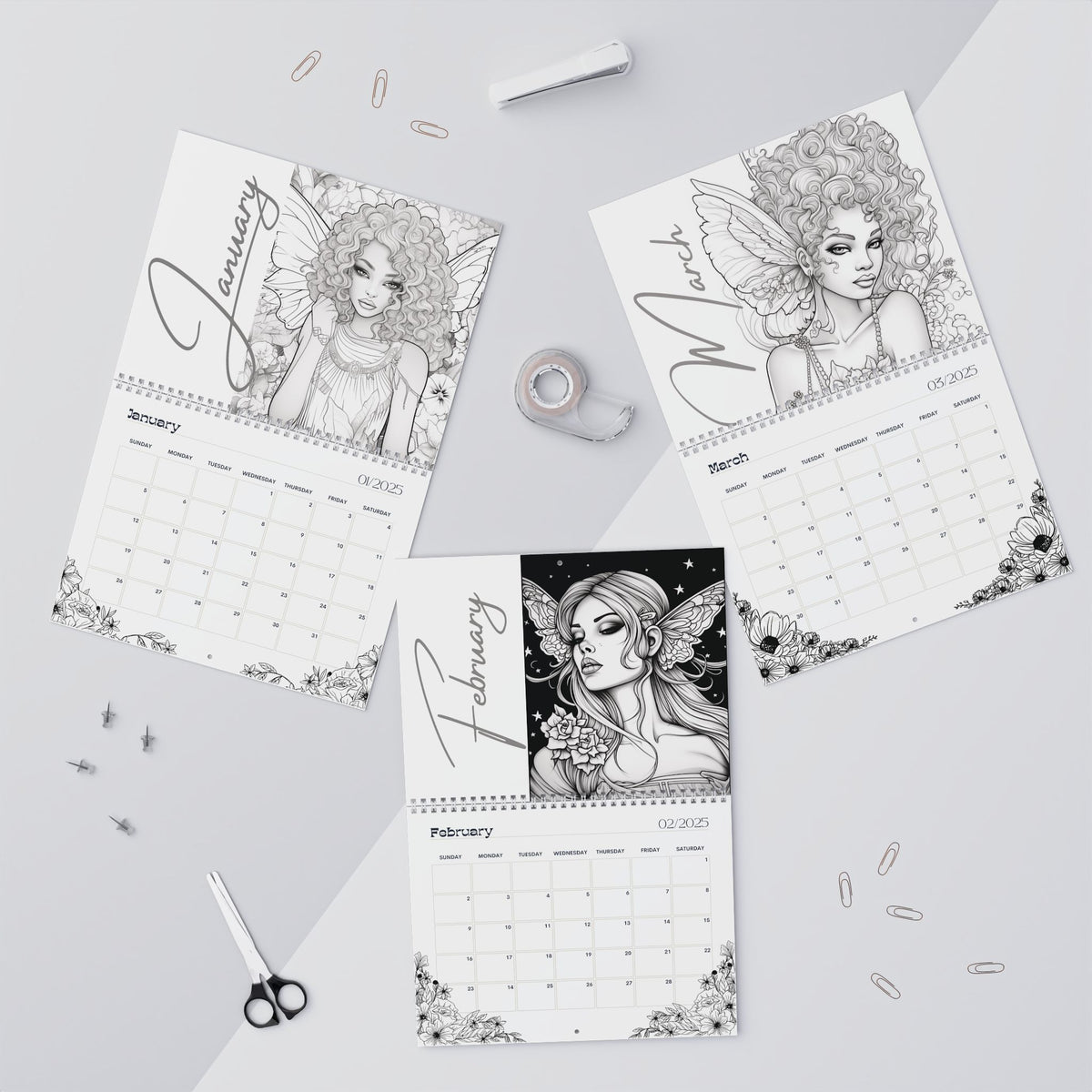 2025 Coloring Calendar - Moonlight Faeries Volume 2