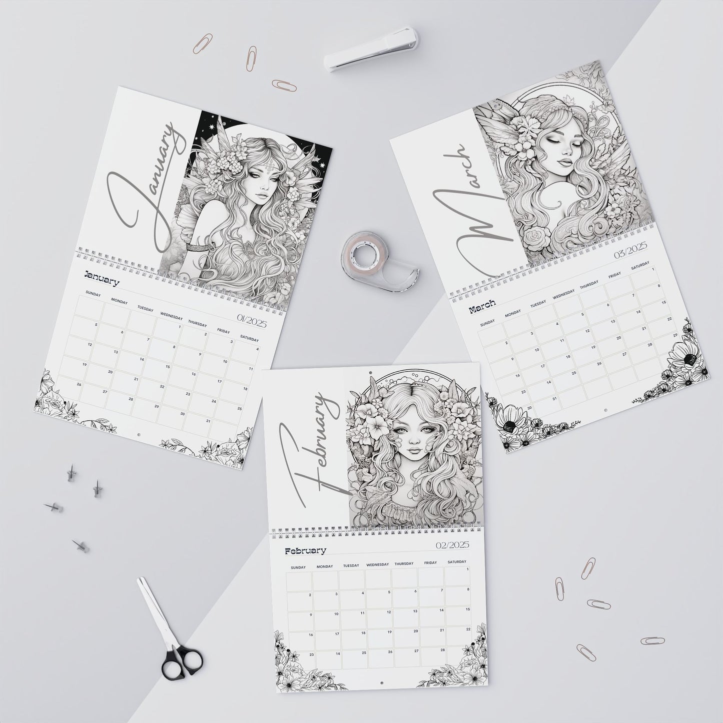 2025 Coloring Calendar - Moonlight Faeries Volume 8