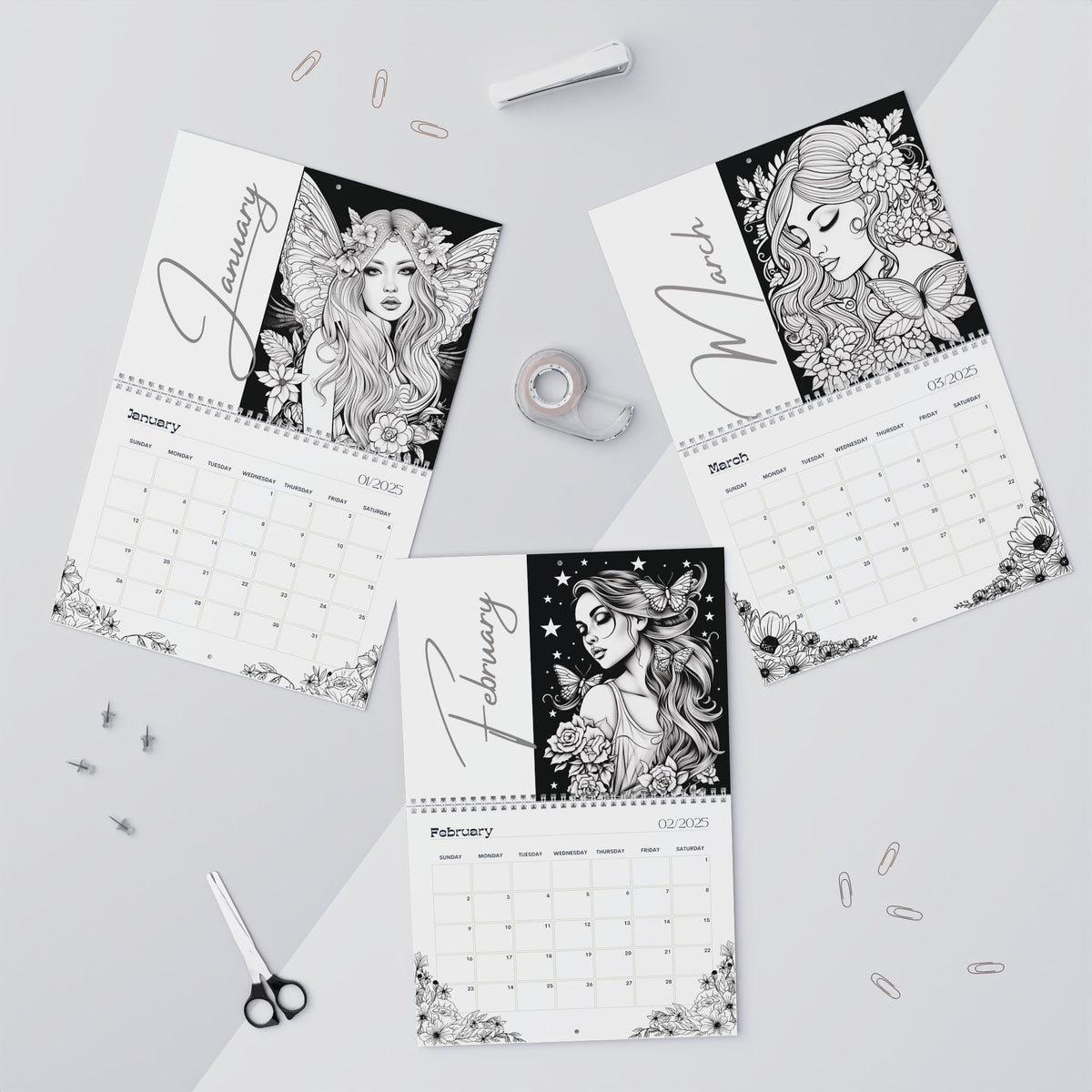 2025 Coloring Calendar - Moonlight Faeries Volume 9